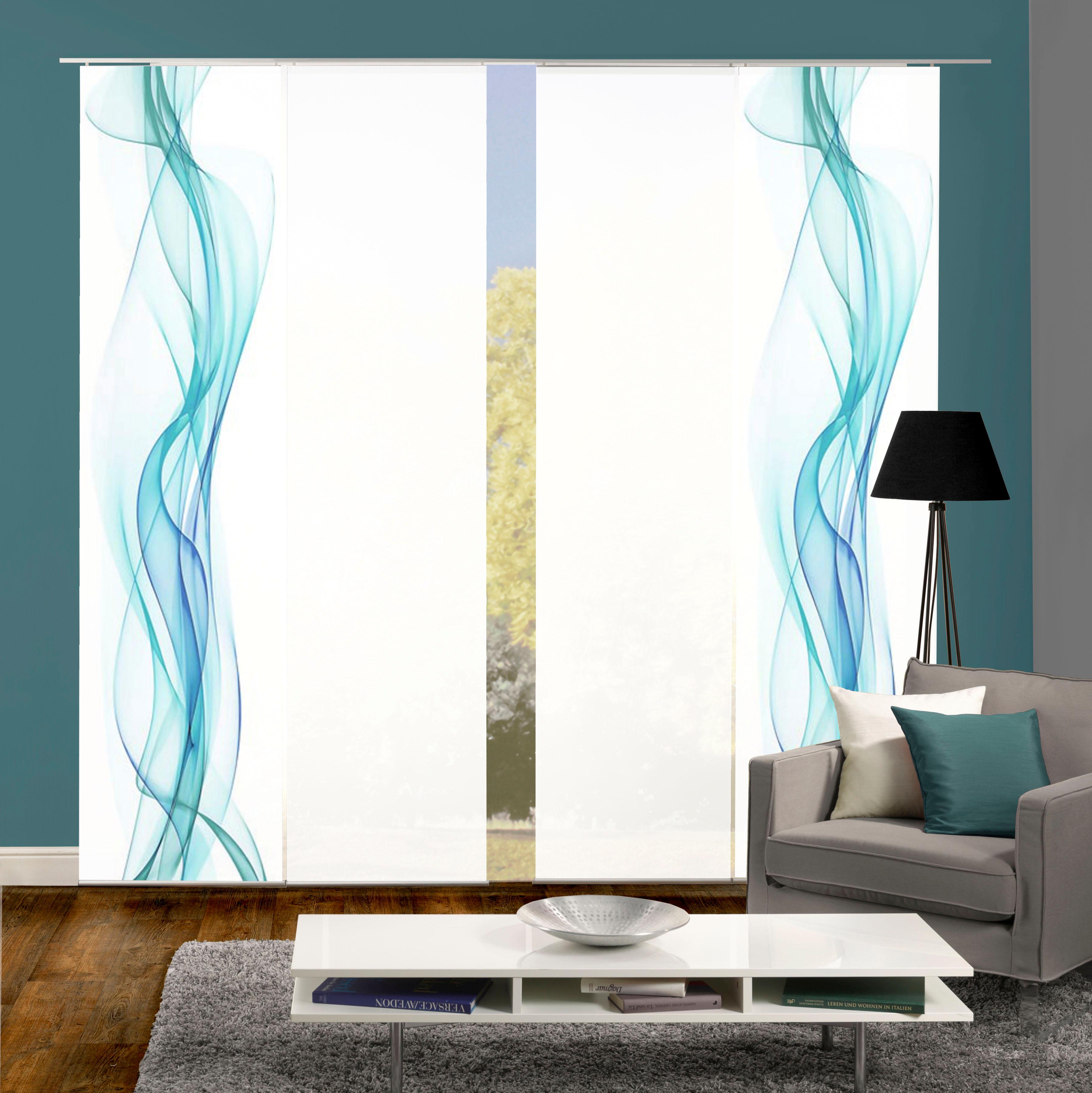 HOME WOHNIDEEN Schiebegardine "4ER SET HAZE" Paneelwagen 4 Stk. tlg. HxB: 245x60, Schiebevorhang 4er Set Digitaldruck