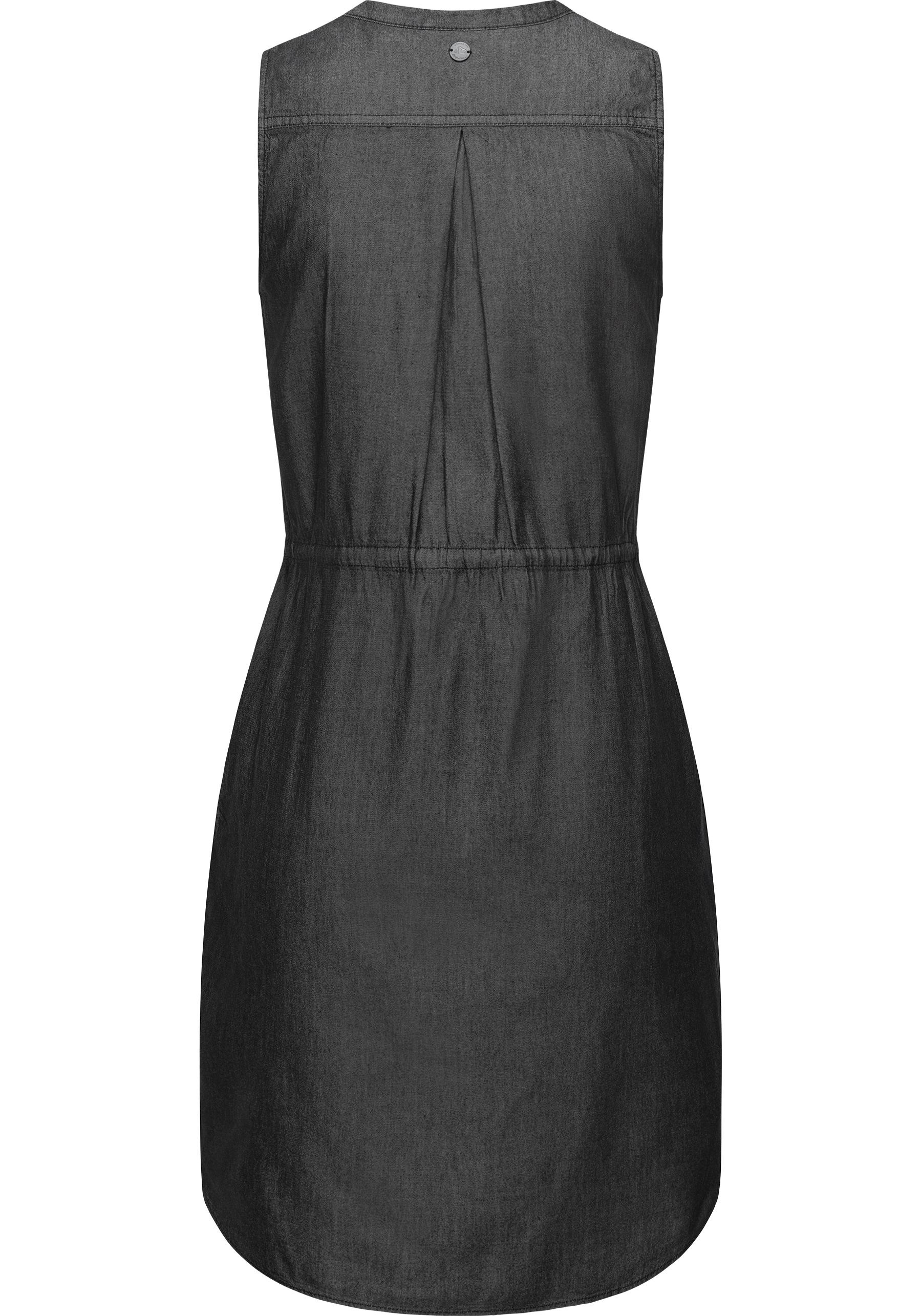 Thumbnail - Ragwear Shirtkleid "Roisin Denim" Ohne Taschen stylisches Sommerkleid mit Bindeband