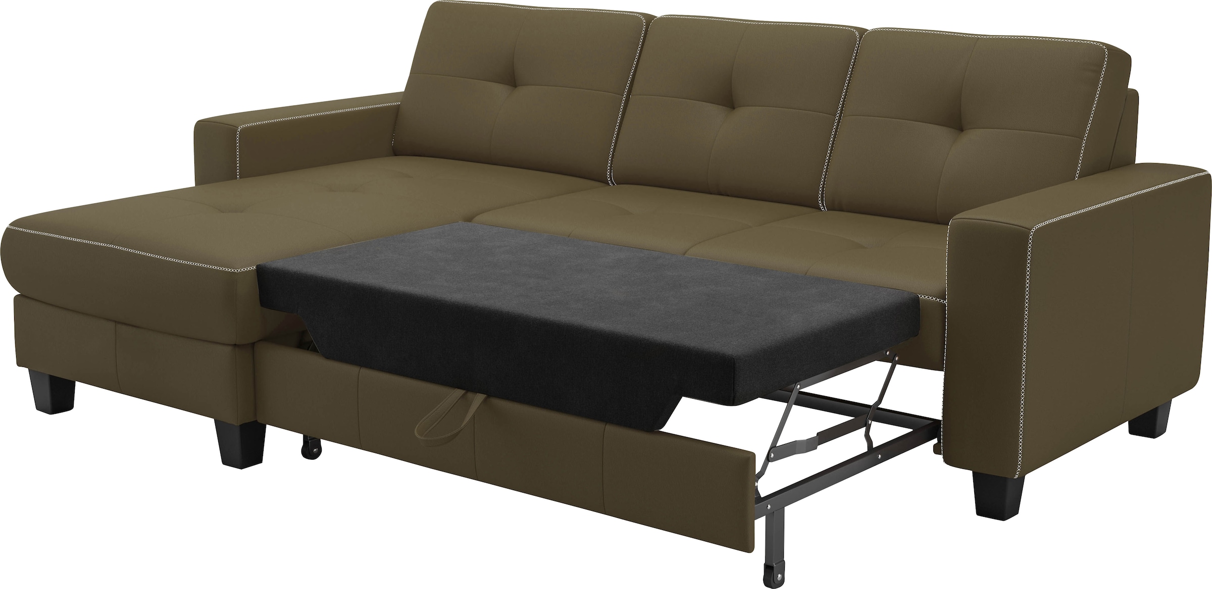 Places of Style Ecksofa »Varese«, wahlweise mit Bettfunktion und Bettkasten