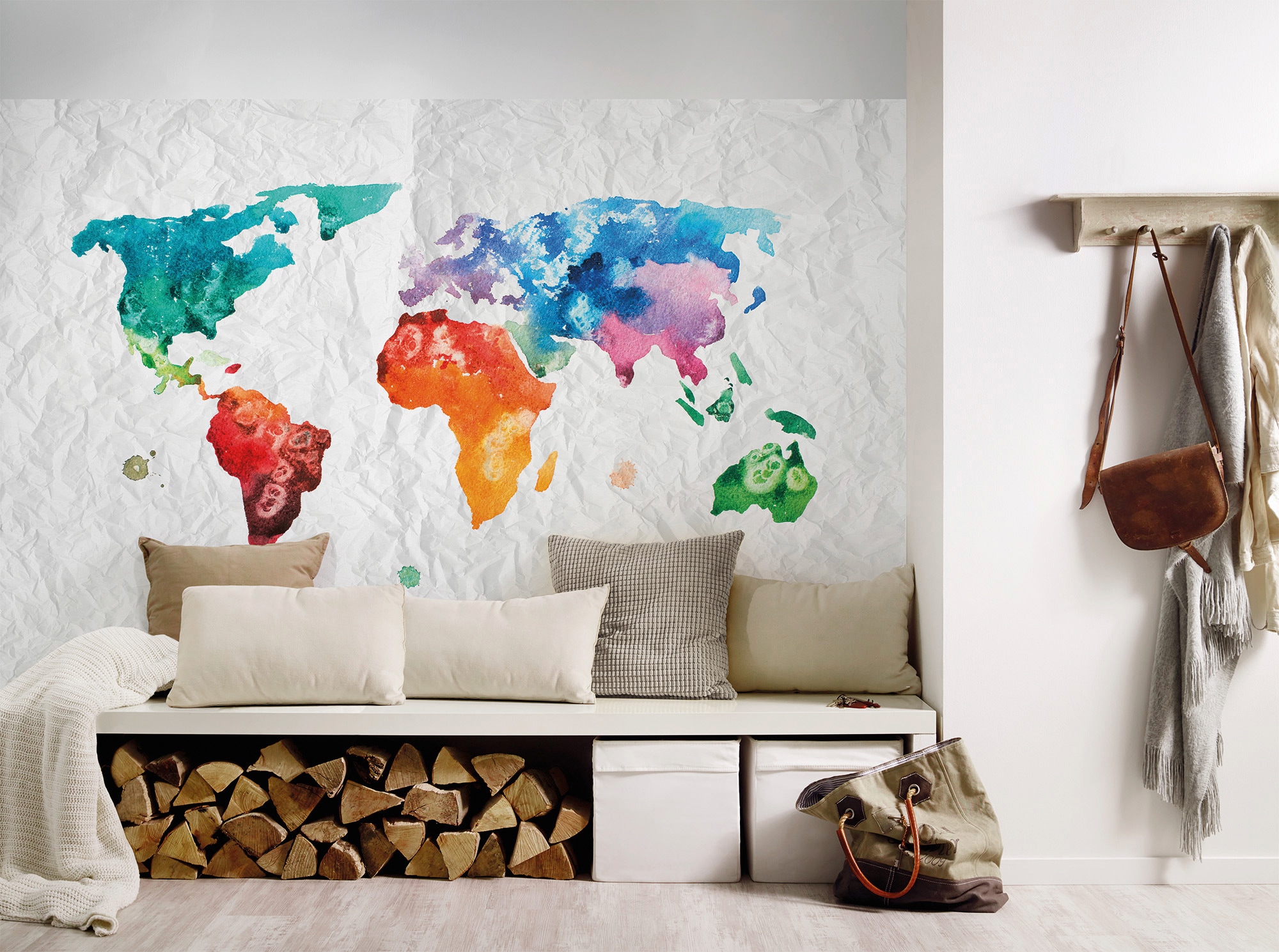 living walls Fototapete "Designwalls Colourful World 2" glatt Vlies, Wand, Schräge, Decke