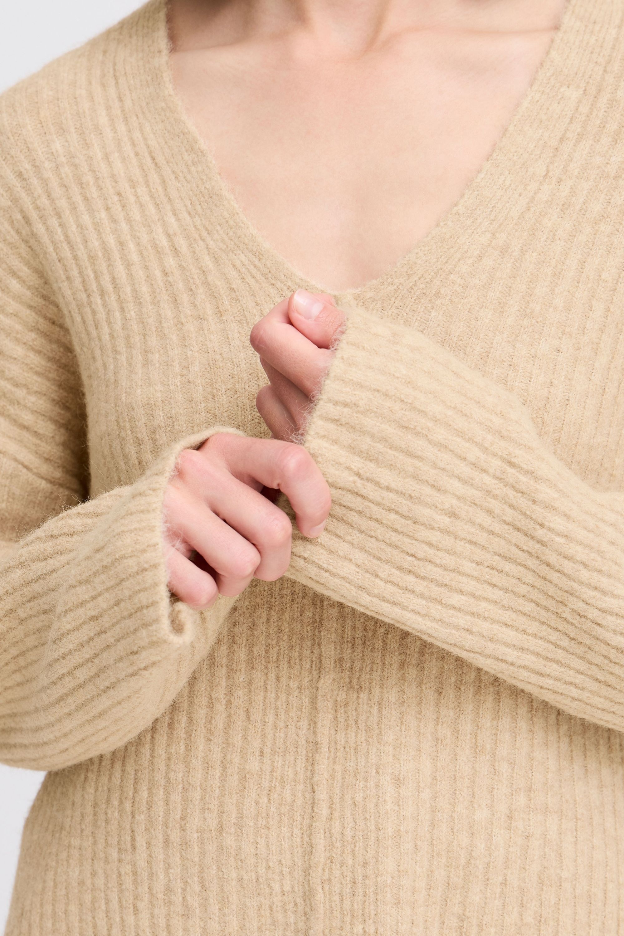 b.young Strickfleece-Pullover »Strickpullover BYOMEA V-NECK JUMPER -«