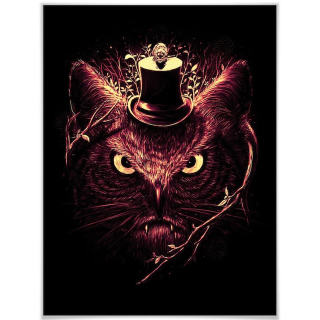 Wall-Art Poster »Nicebleed Meowl Katze Eule Magie«, Tiere, (1 St.), Poster,  Wandbild, Bild, Wandposter bestellen | BAUR