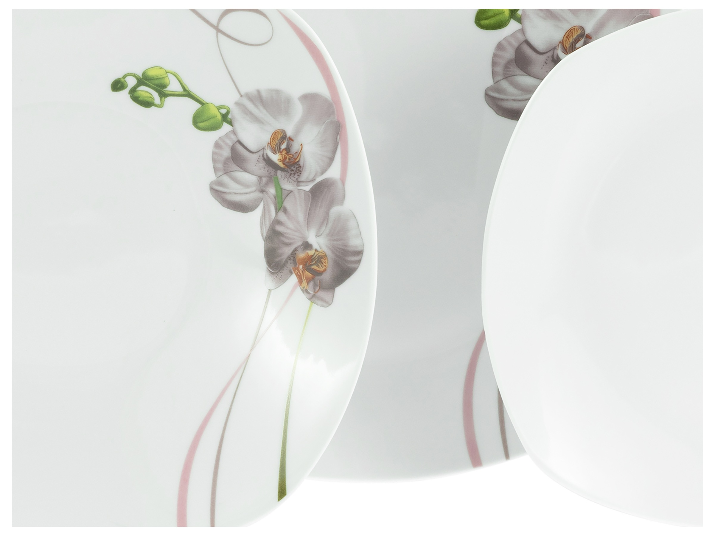 CreaTable Tafelservice »Square Orchidee, Tafel-Service 12-tlg«, (Set, 12 tlg.), Fotorealistische Darstellung
