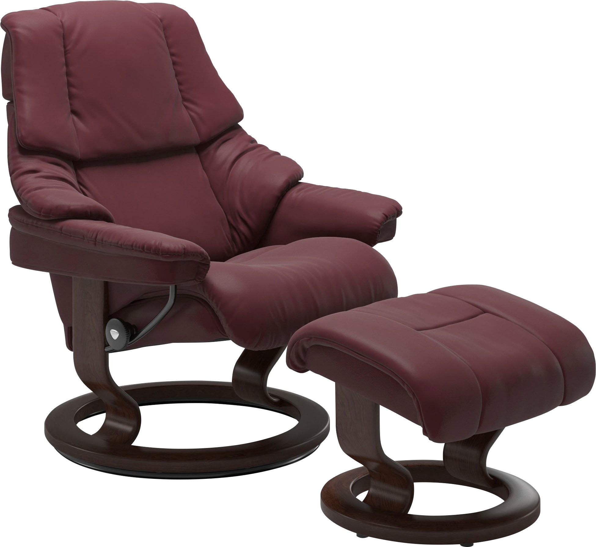 Stressless® Relaxsessel »Reno«, (Set, Relaxsessel mit Hocker), mit Hocker, mit Classic Base, Größe S, M & L, Gestell Braun