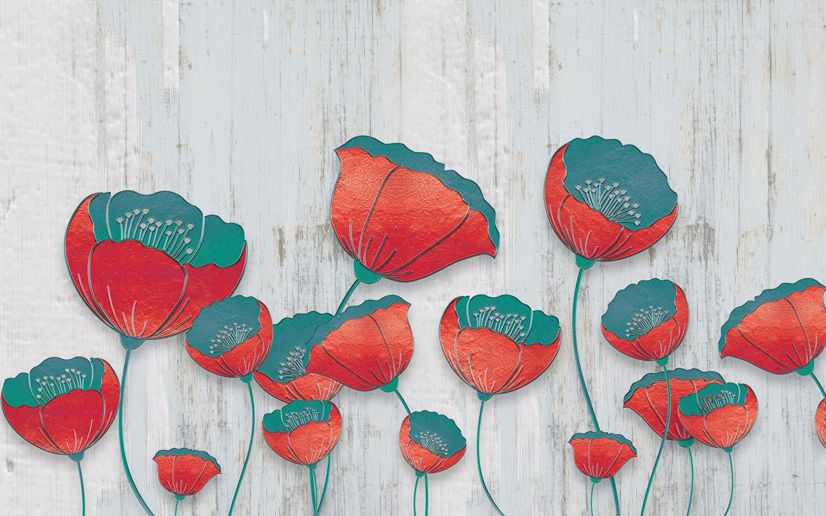Papermoon Fototapete "Muster mit Blumen"