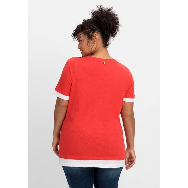 Sheego 2-in-1-Shirt »Große Größen«, in 2-in-1-Optik, mit V-Ausschnitt  kaufen | BAUR