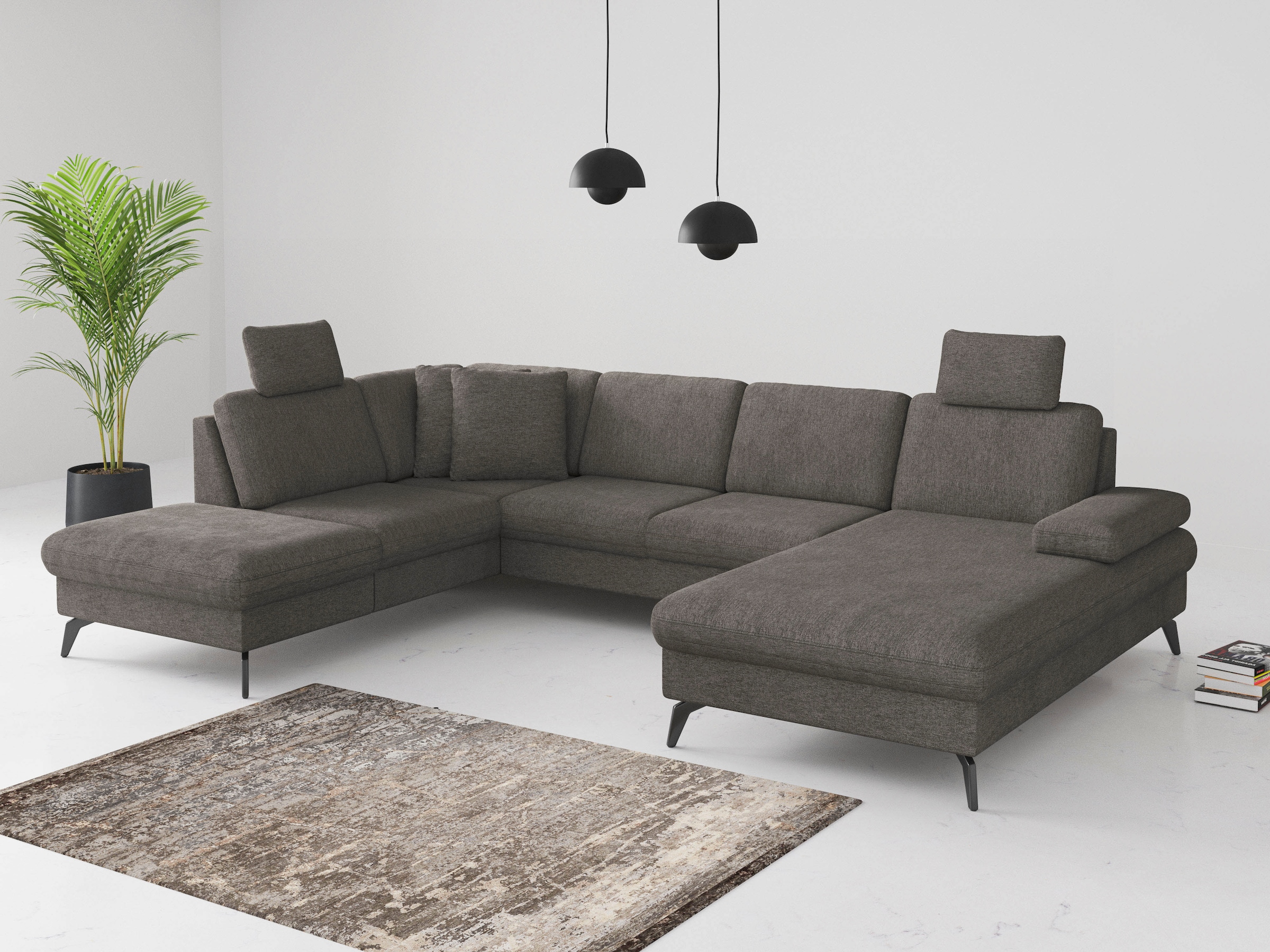 sit&more Wohnlandschaft »Morris Jubi U-Form«, inkl. Armteilfunktion und 1 Zierkissen, wahlweise mit Bettfunktion