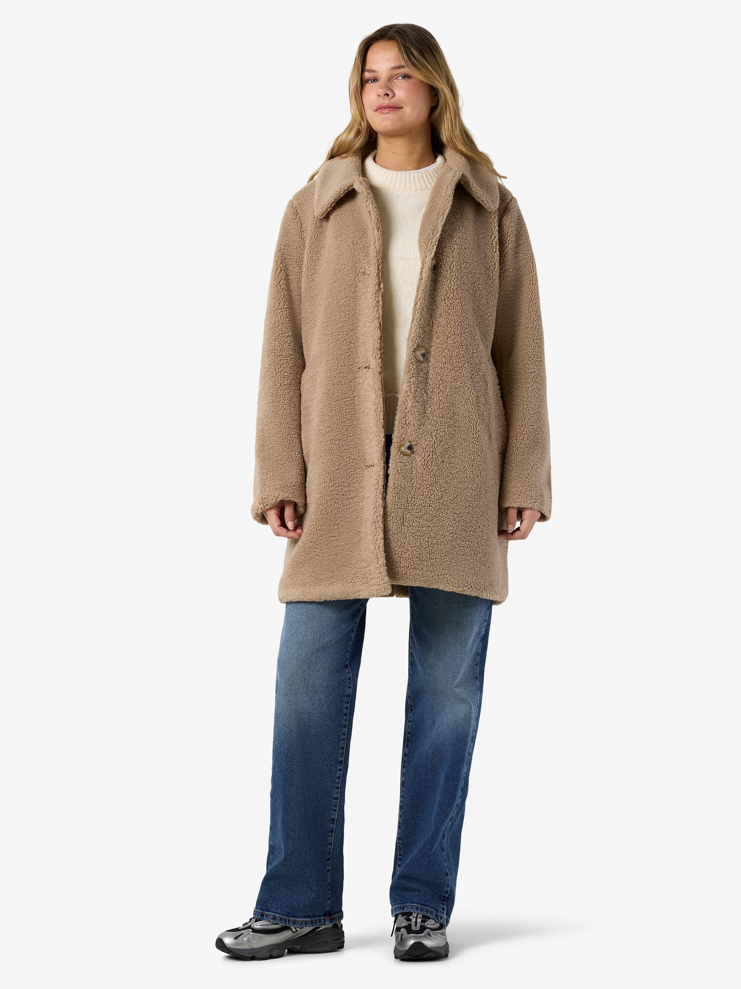 Noisy may Kurzmantel »NMNATI TEDDY COAT NOOS« Kunstfaser