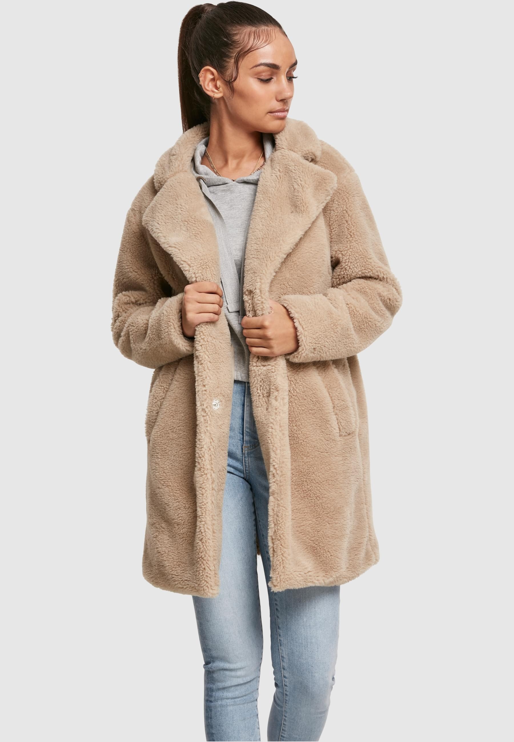 URBAN CLASSICS Parka »Urban Classics Damen Ladies Oversized Sherpa Coat«, (1 St.), ohne Kapuze