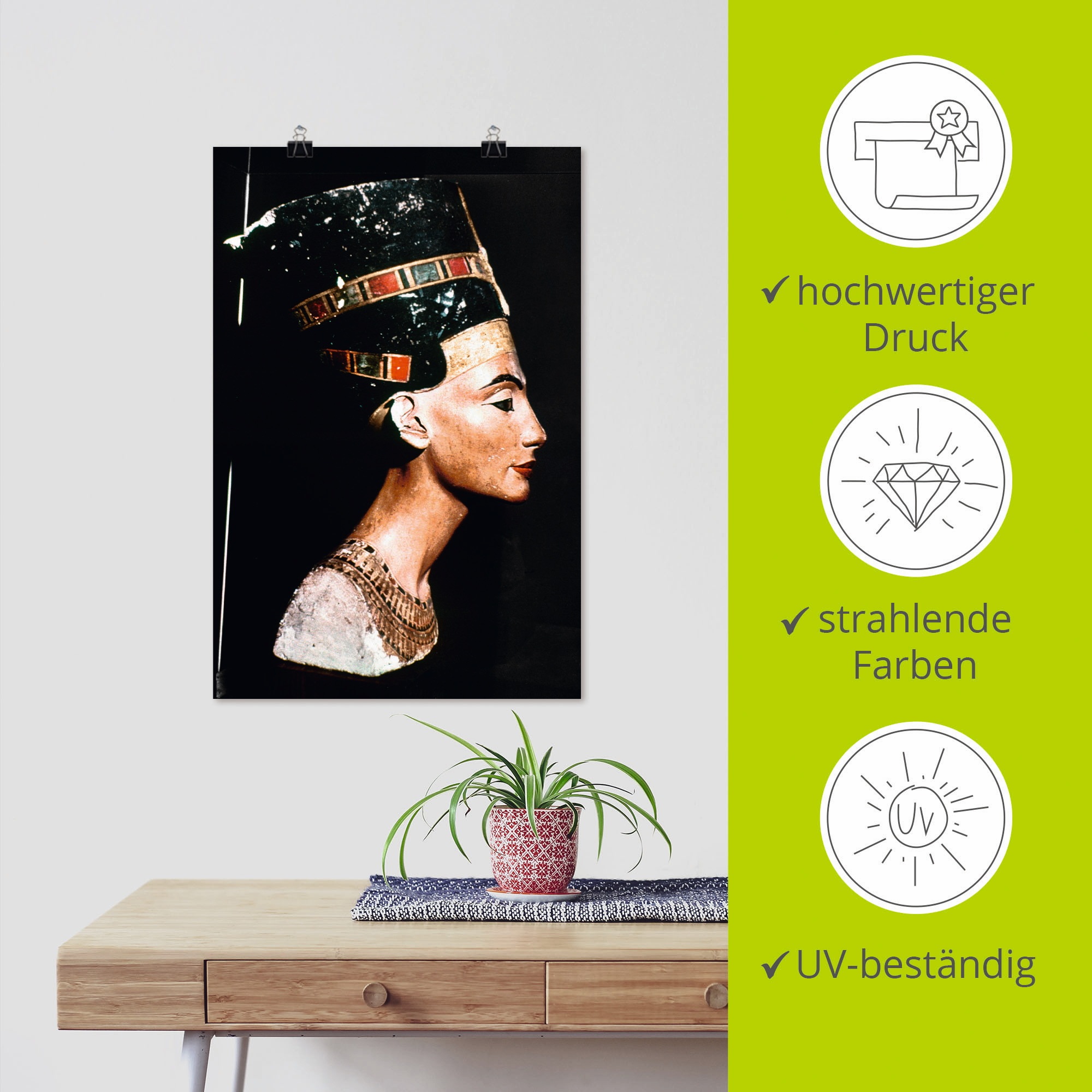 Artland Wandbild »Ägyptische Königin Nofretete«, Menschen, (1 St.), als Alubild, Outdoorbild, Leinwandbild, Poster in verschied. Größen