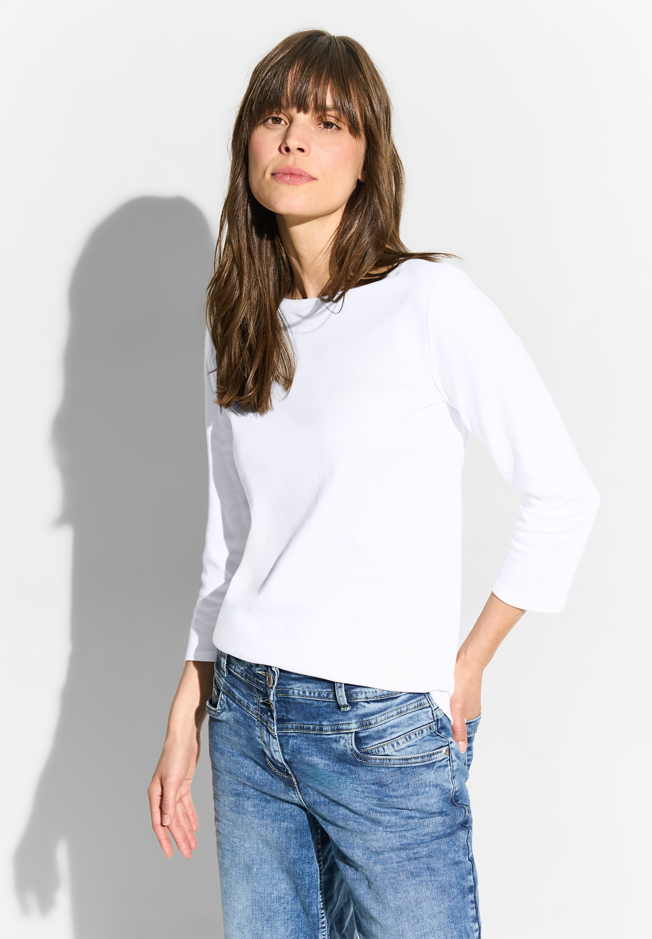Cecil 3/4-Arm-Shirt, mit U-Boot-Ausschnitt