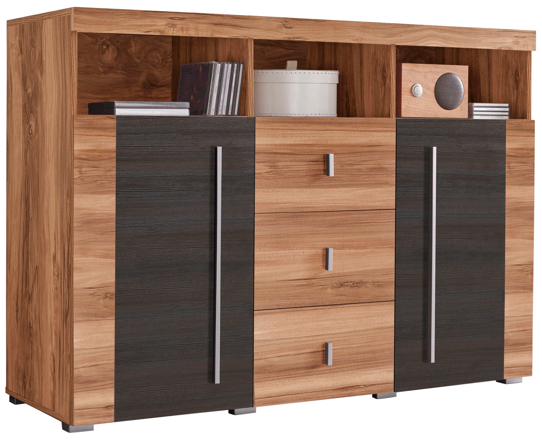 INOSIGN Sideboard "Roger,Breite 132cm, stilvolle Schrank, 2 Holztüren 3 Sch günstig online kaufen