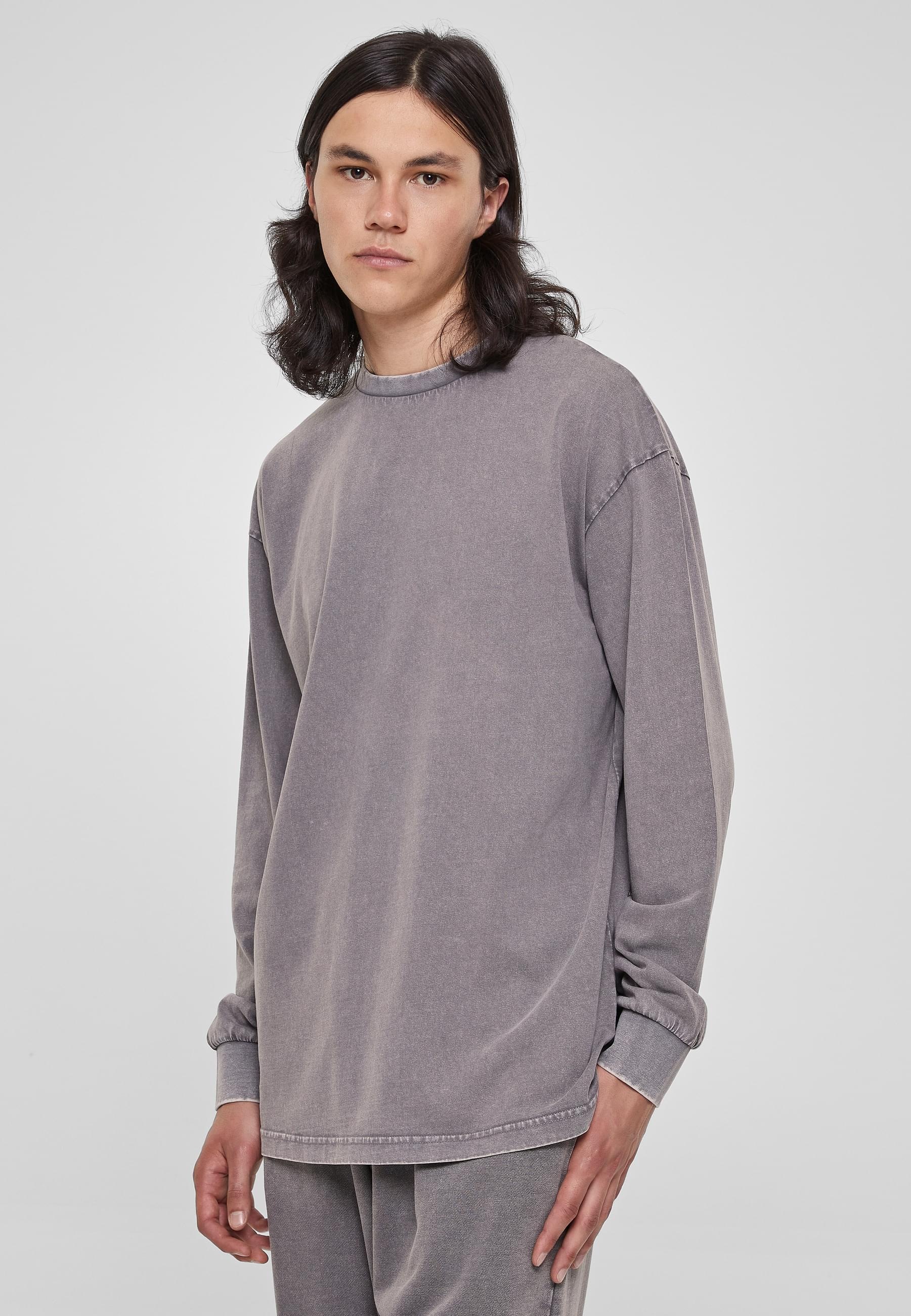 URBAN CLASSICS Longsleeve »Urban Classics Herren Heavy Boxy Acid Wash Longsleeve«, (1 tlg.)