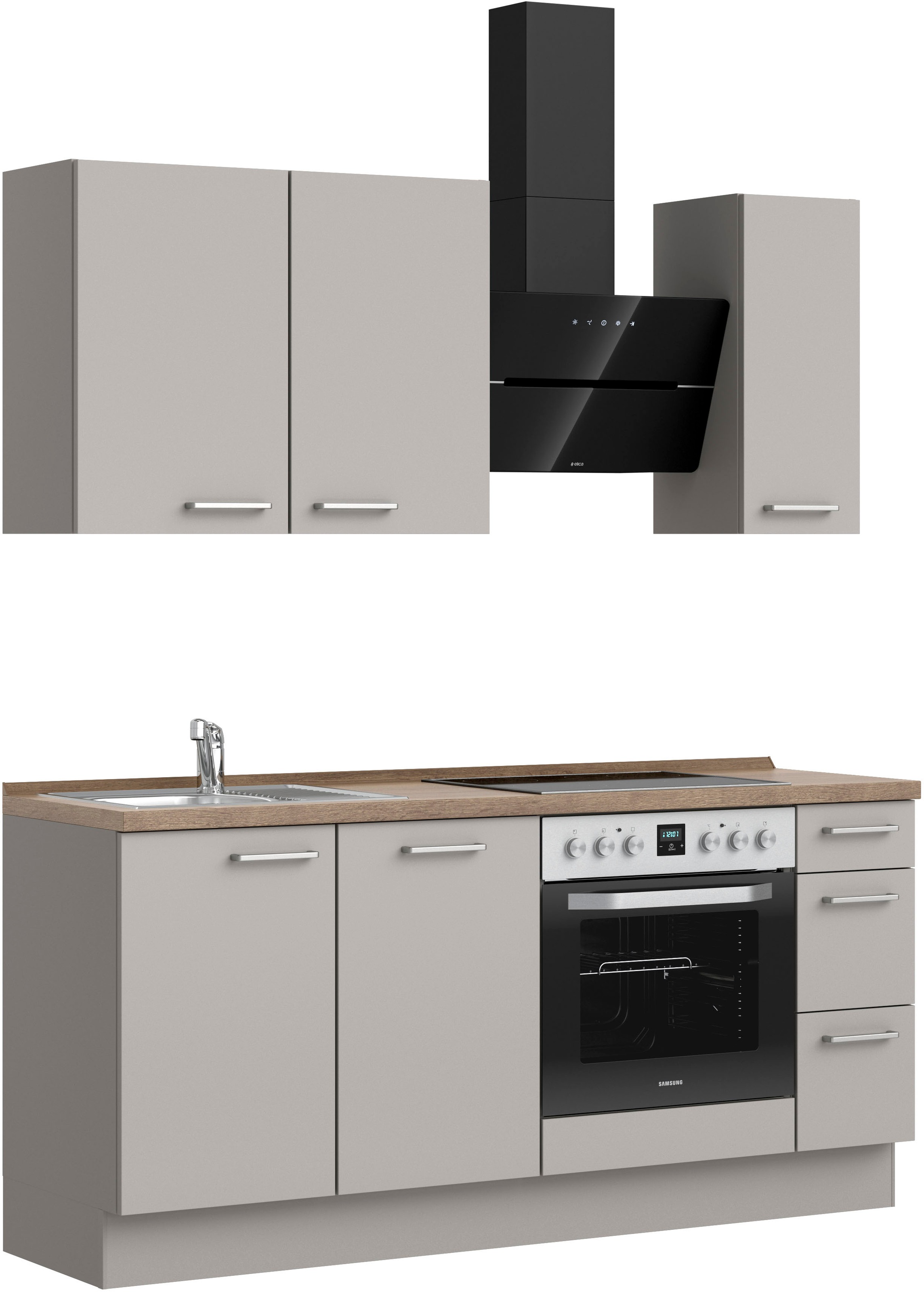 nobilia® Küchenzeile »"Touch II"«, vormontiert, Ausrichtung wählbar, Breite 180 cm, wahlw. mit E-Geräten