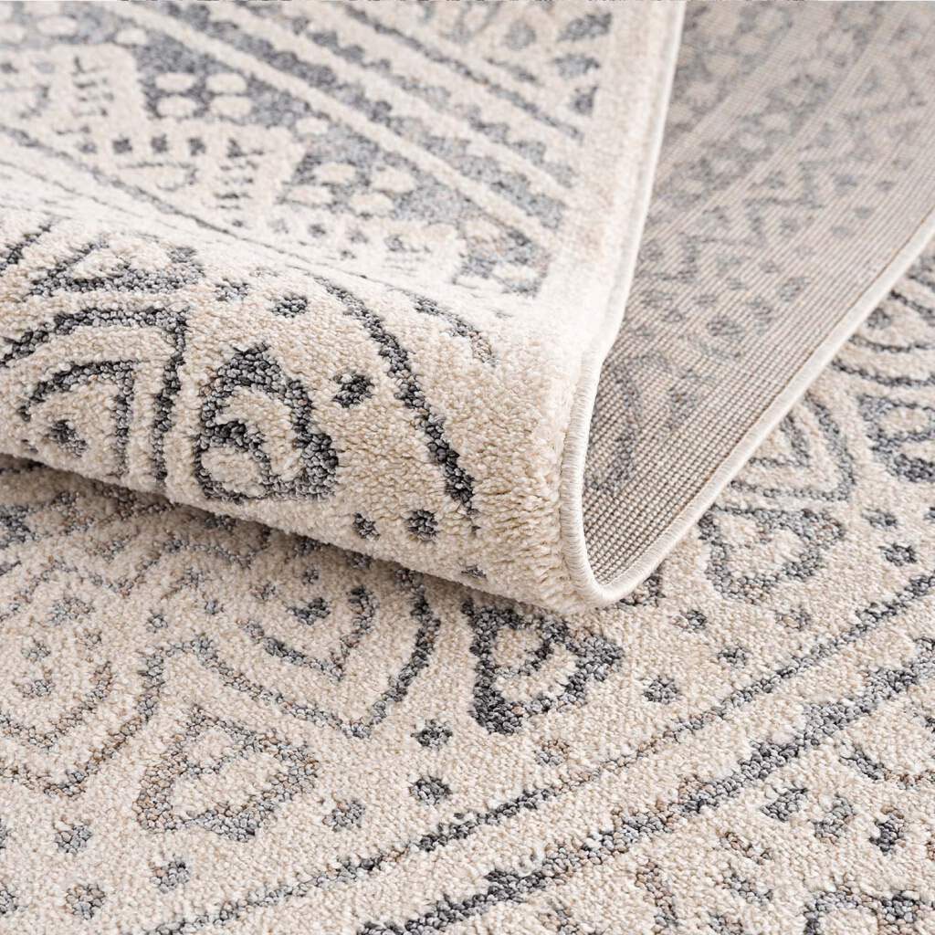 Carpet City Teppich »Art 1652«, rund, 7 mm Höhe, Kurzflor, Ornamenten-Muster, Boho & Mandala Stil