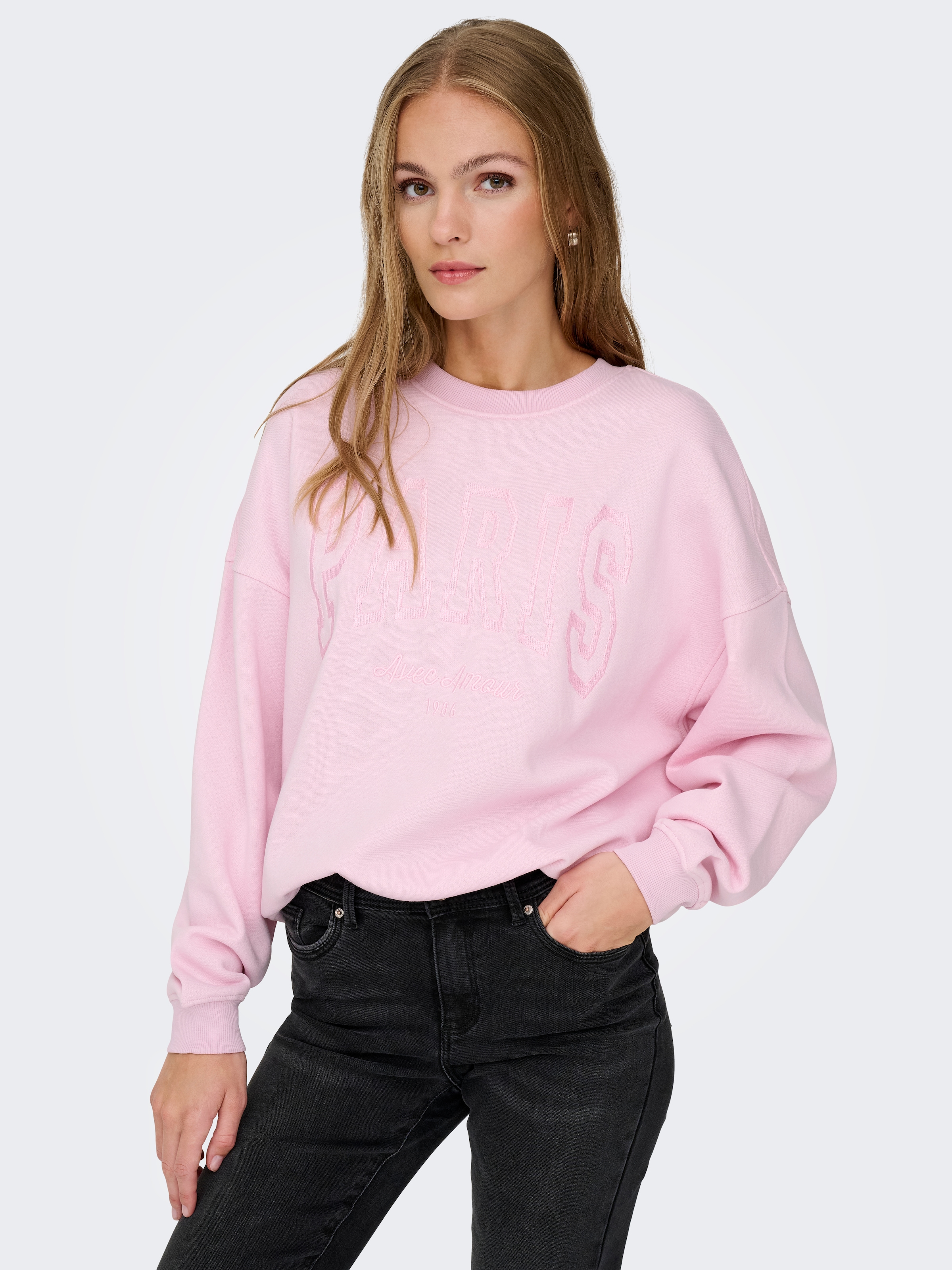 JDY Sweatshirt "JDYMESA L/S O-NECK EMB SWEAT JRS NOOS" günstig online kaufen