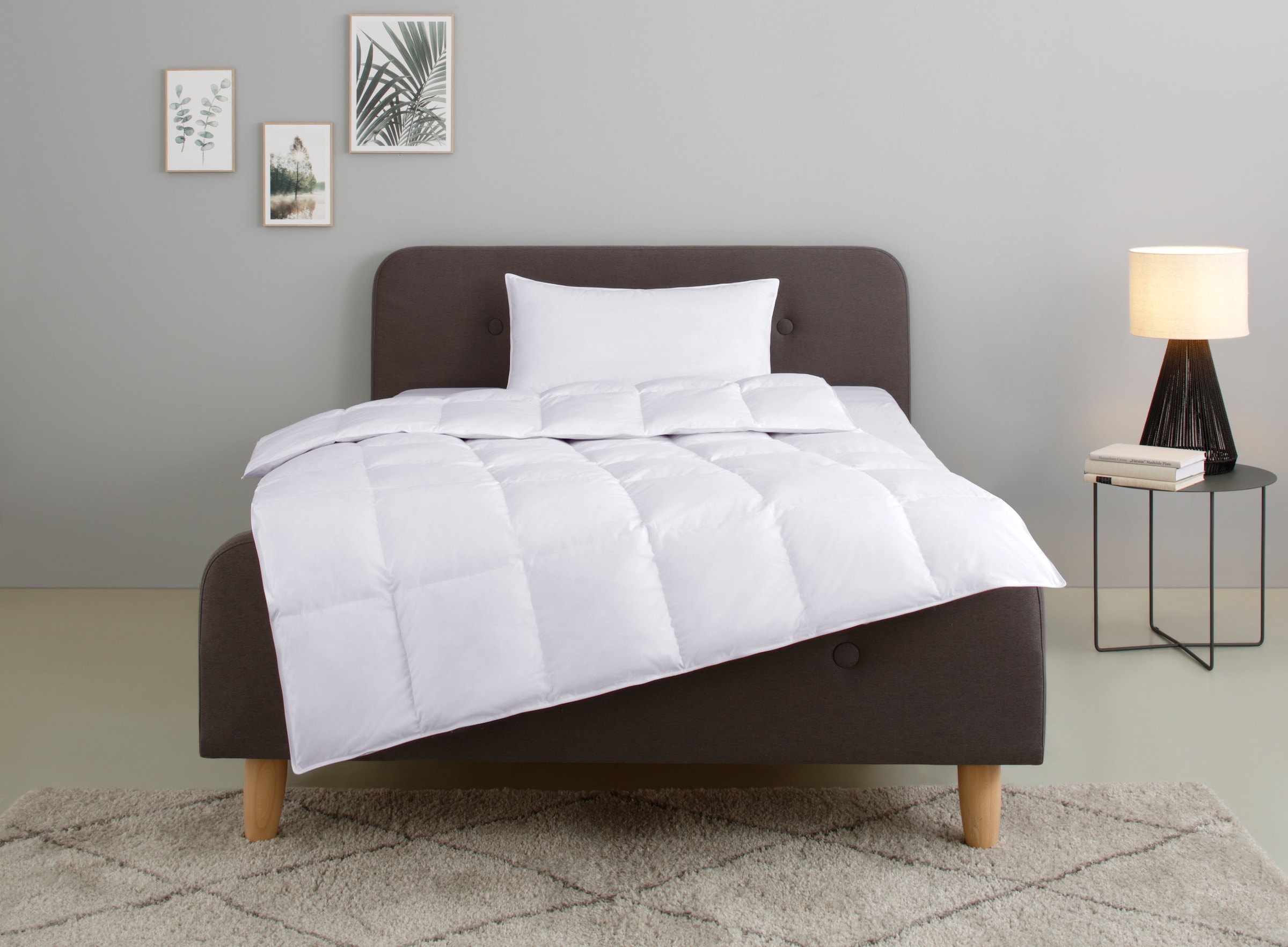 OTTO home Federbettdecke + Kopfkissen "Irah Bettdecke 135x200 cm, 155x220 cm" Set mit Kissen 80x80 cm, Sommer, Winter, Made in Germany