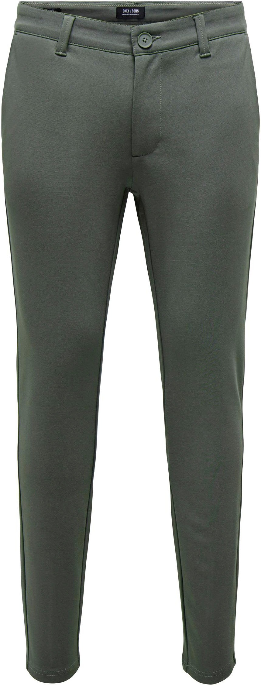 Chinohose ONLY & SONS "ONSMARK SLIM GW 0209 PANT NOOS", Herren, Gr. 28, Länge 32, grau (castor gray), Web, Obermaterial: 64% Viskose, 31% Polyester, 5% Elasthan, unifarben, slim fit lang, Hosen Chinohose, Viskosemischung, slim fit 3