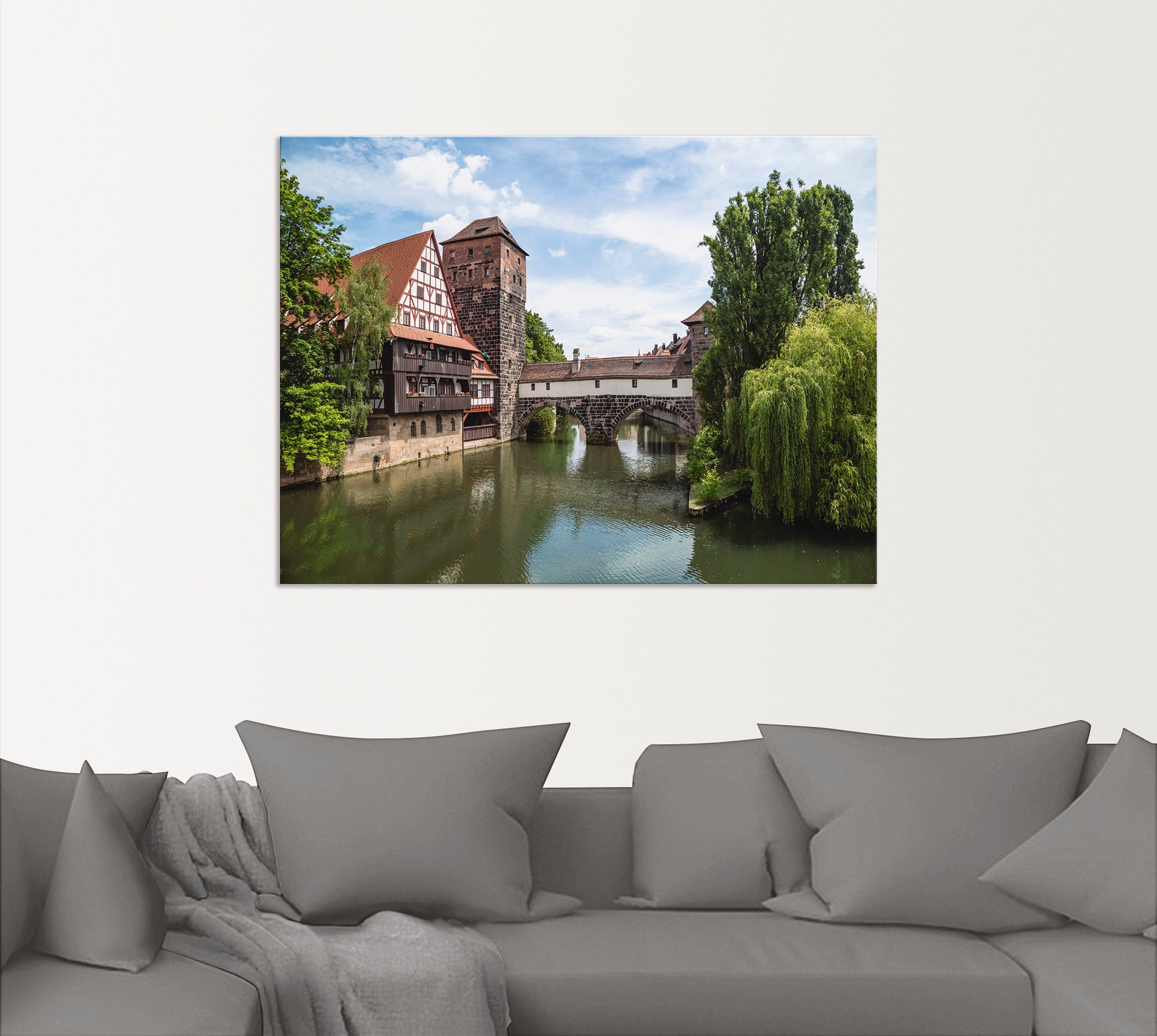 Artland Wandbild »Nürnberg Maxbrücke zum Henkersteg«, Europa, (1 St.), als Alubild, Leinwandbild, Wandaufkleber oder Poster in versch. Größen