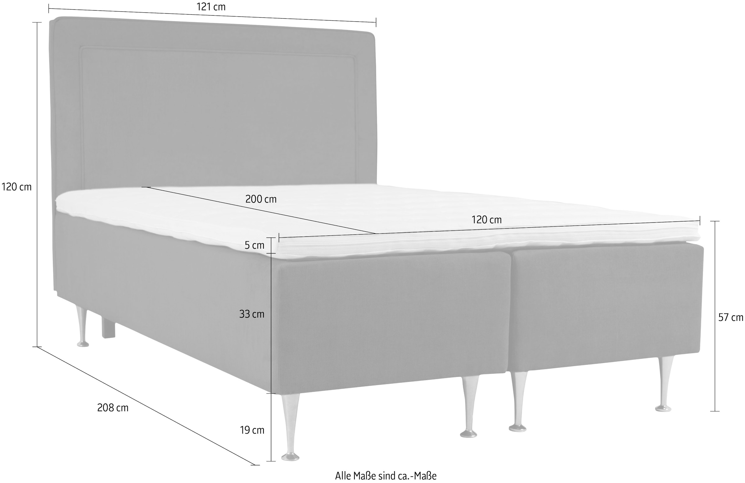 INOSIGN Boxspringbett »Hacer«, Topper, H2 oder H3 und in Breiten 70,80,90,120,140,160,180 wählbar
