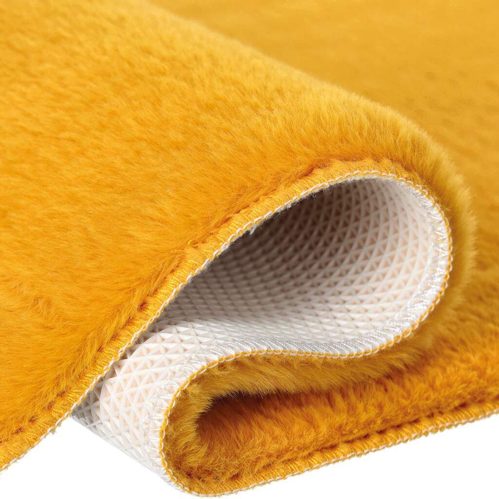 Carpet City Badematte »Topia Mats, Badteppich uni«, rutschhemmend beschichtet, strapazierfähig, Hochflor, Kaninchen Haptik, Polyester, Badezimmerteppich, waschbar
