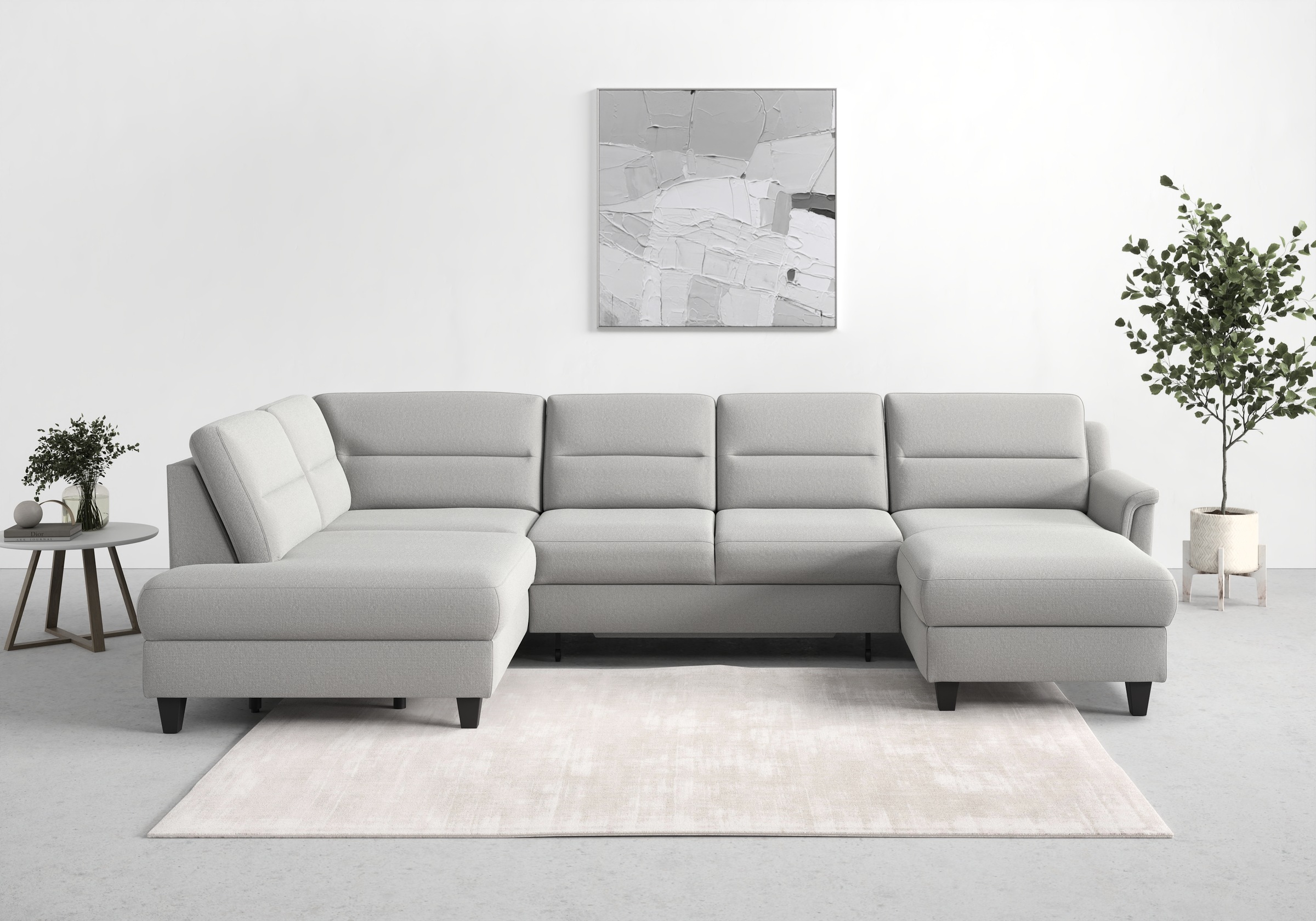 sit&more Wohnlandschaft »Farö U-Form«, inklusive Federkern, wahlweise mit Bettfunktion und Bettkasten
