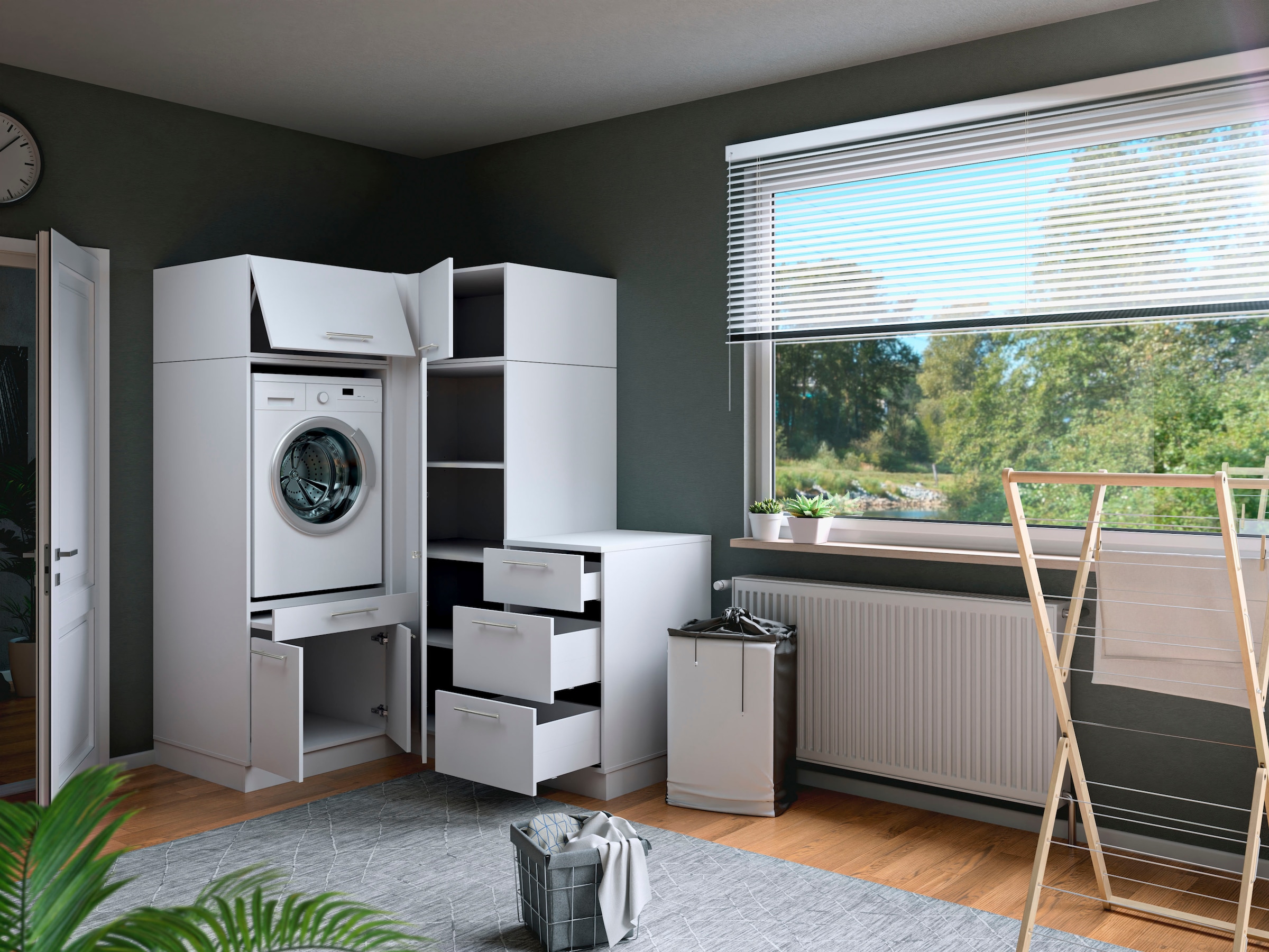 Laundreezy Mehrzweckschrank-Set »Laundreezy, 5-tlg. Mehrzweckschrank-Set B/H/T 150/200/68 cm« 5 Stk. tlg.