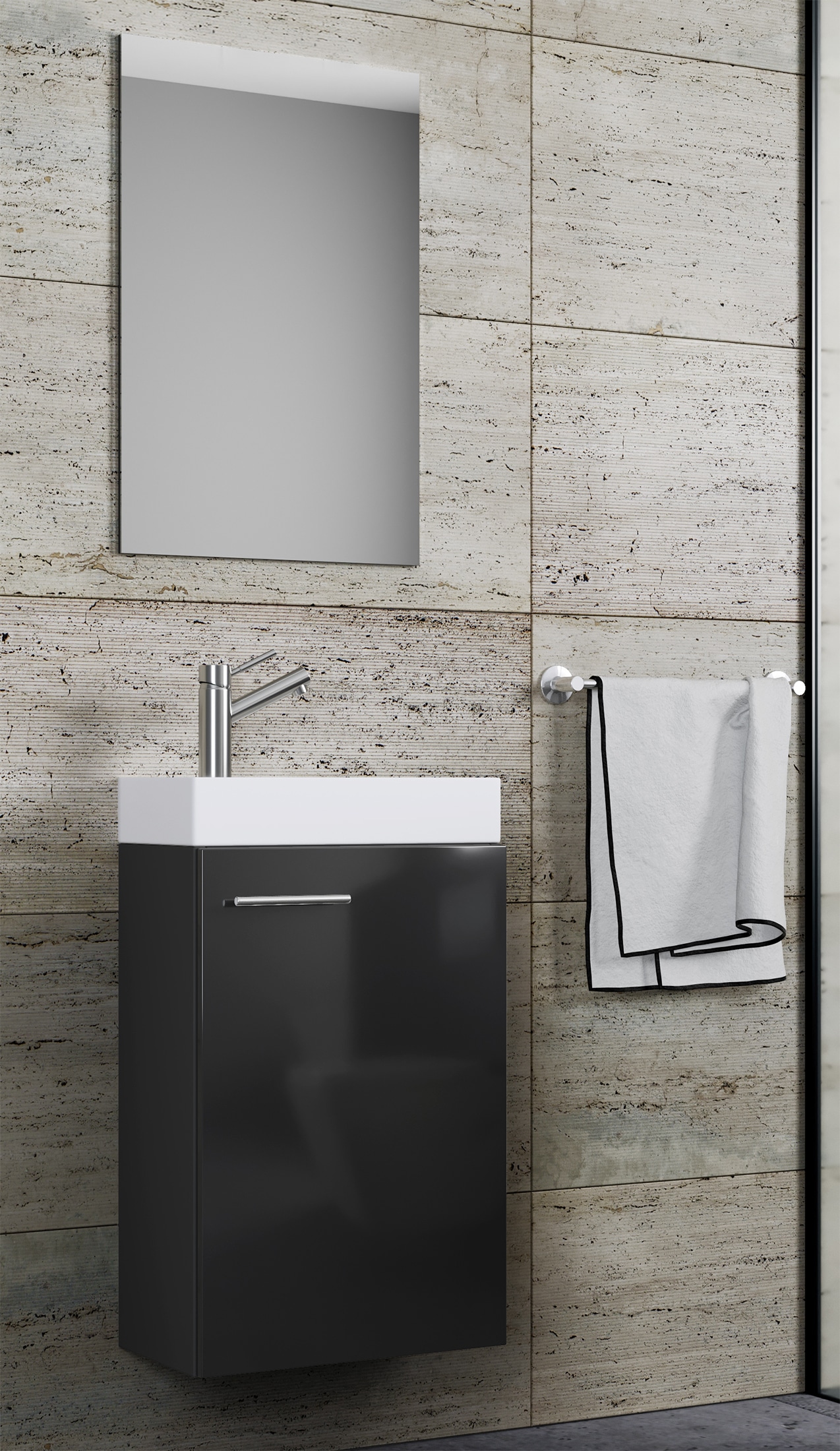 VCM Waschbeckenunterschrank »VCM 3-tlg Set | Waschplatz für Gäste WC | Gästebad | Waschtisch | Badezimmer Set - Slito SP«, (3 St.)