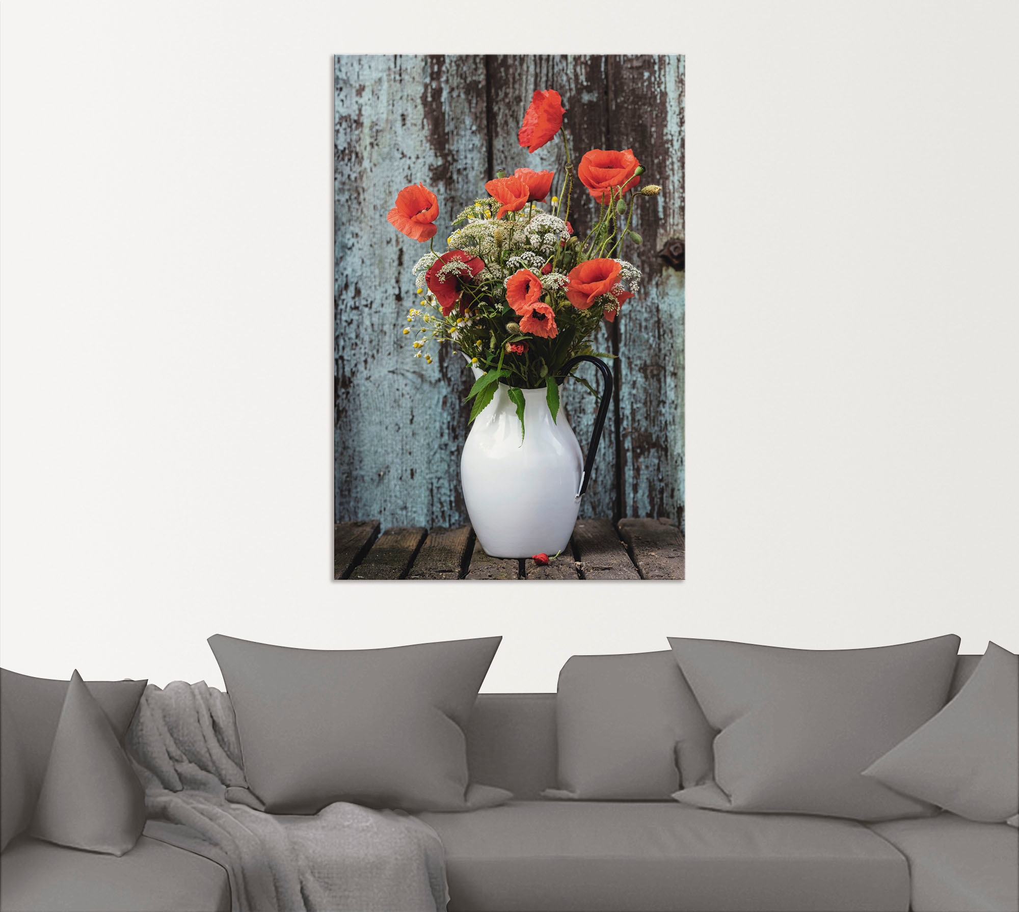 Artland Wandbild »Krug mit Mohnblumen«, Blumen, (1 St.), als Alubild, Outdoorbild, Leinwandbild, Poster in verschied. Größen