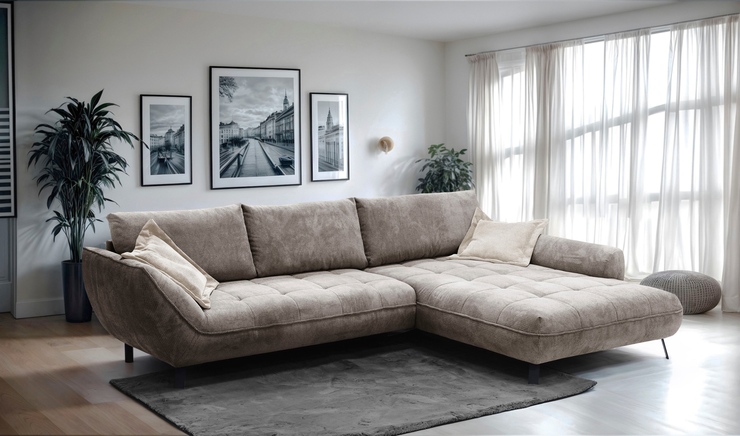 exxpo - sofa fashion Ecksofa "Biarritz modern und elegantes Mega Sofa mit t günstig online kaufen