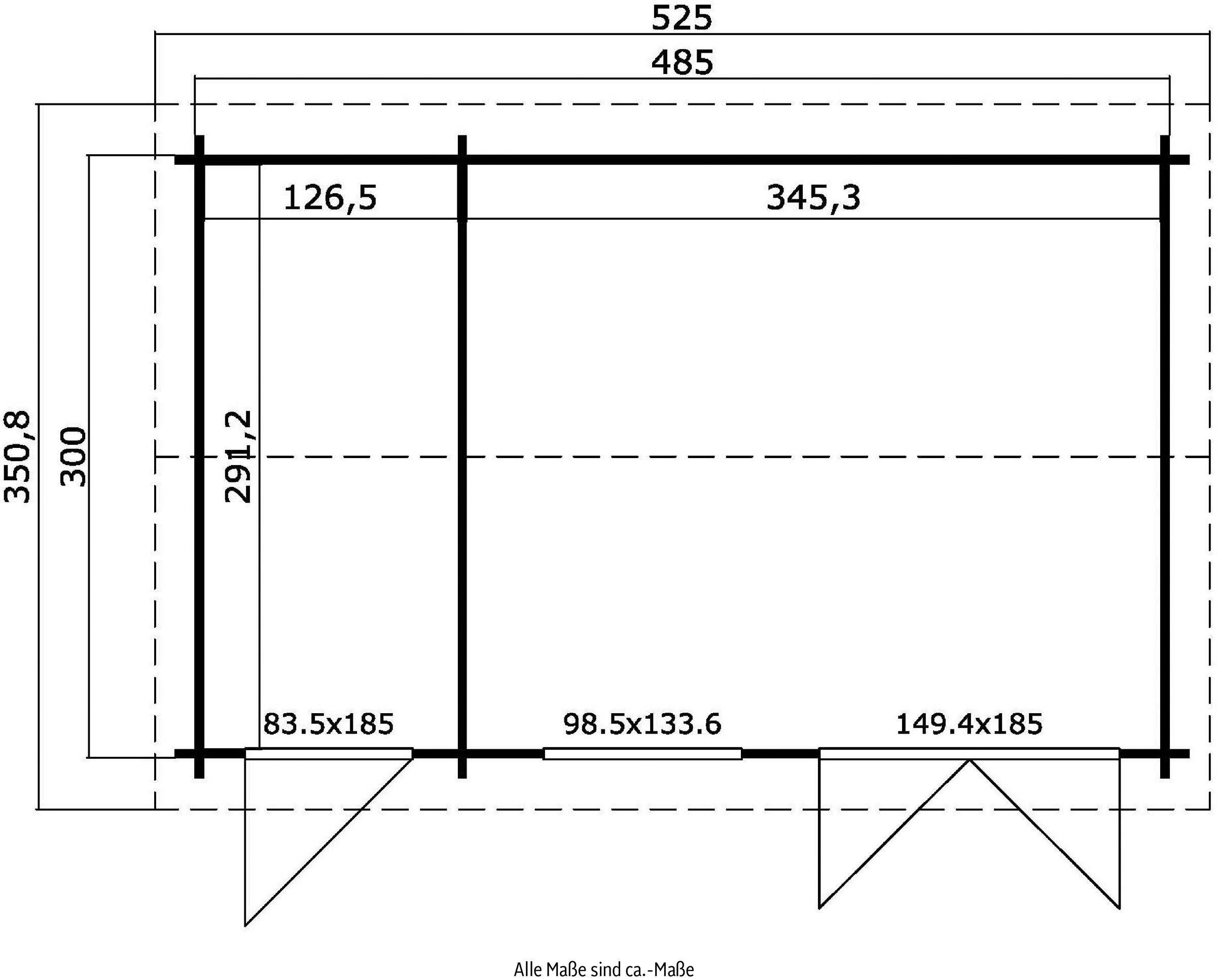 LASITA MAJA Gartenhaus »WREXHAM«, (Set, inkl. Fussbodenbretter zum verlegen)