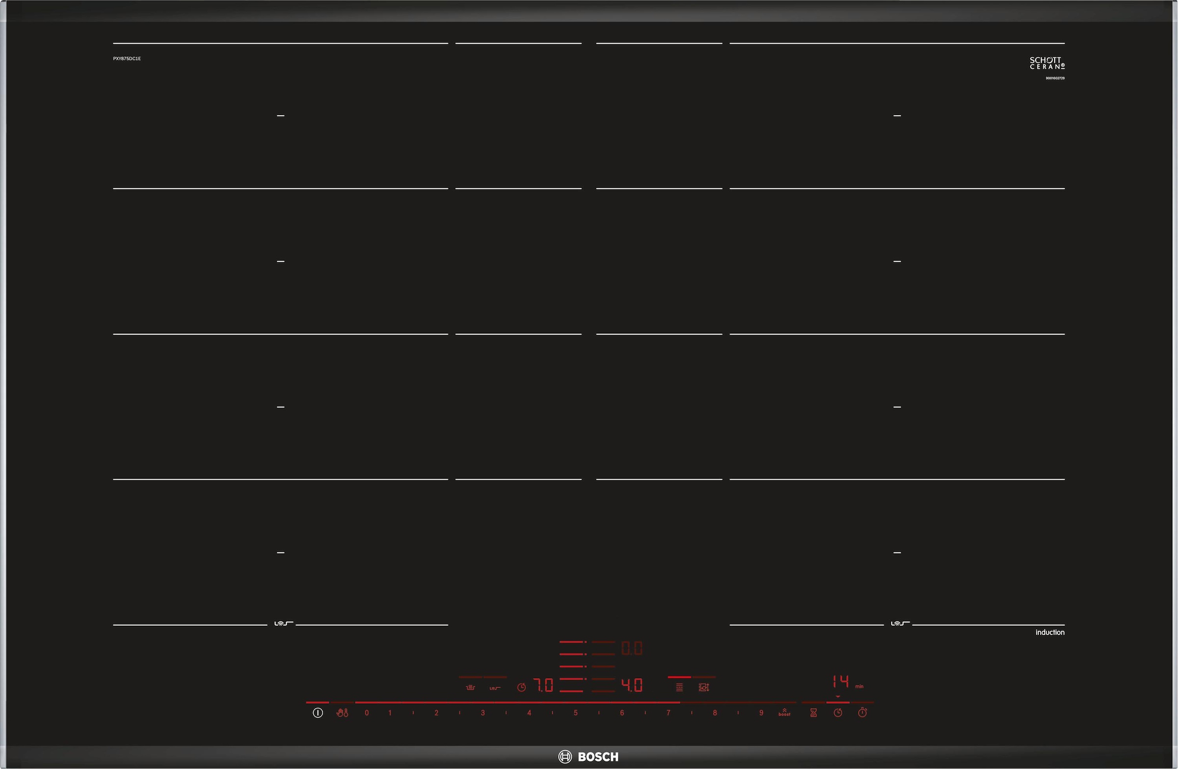 BOSCH Flex-Induktions-Kochfeld von SCHOTT CERAN, PXY875DC1E, mit DirectSelect Premium