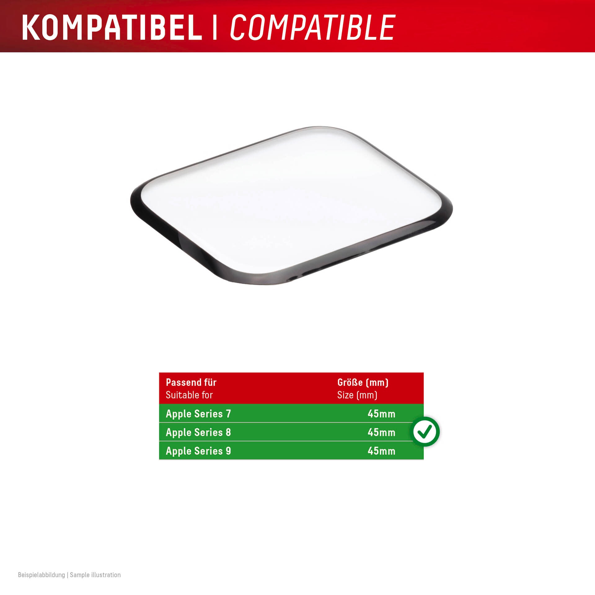 Displex Displayschutzglas »Smartwatch Glass Unbreakable Protector Full Cover«, (Packung, 2x Acrylglas Protector)