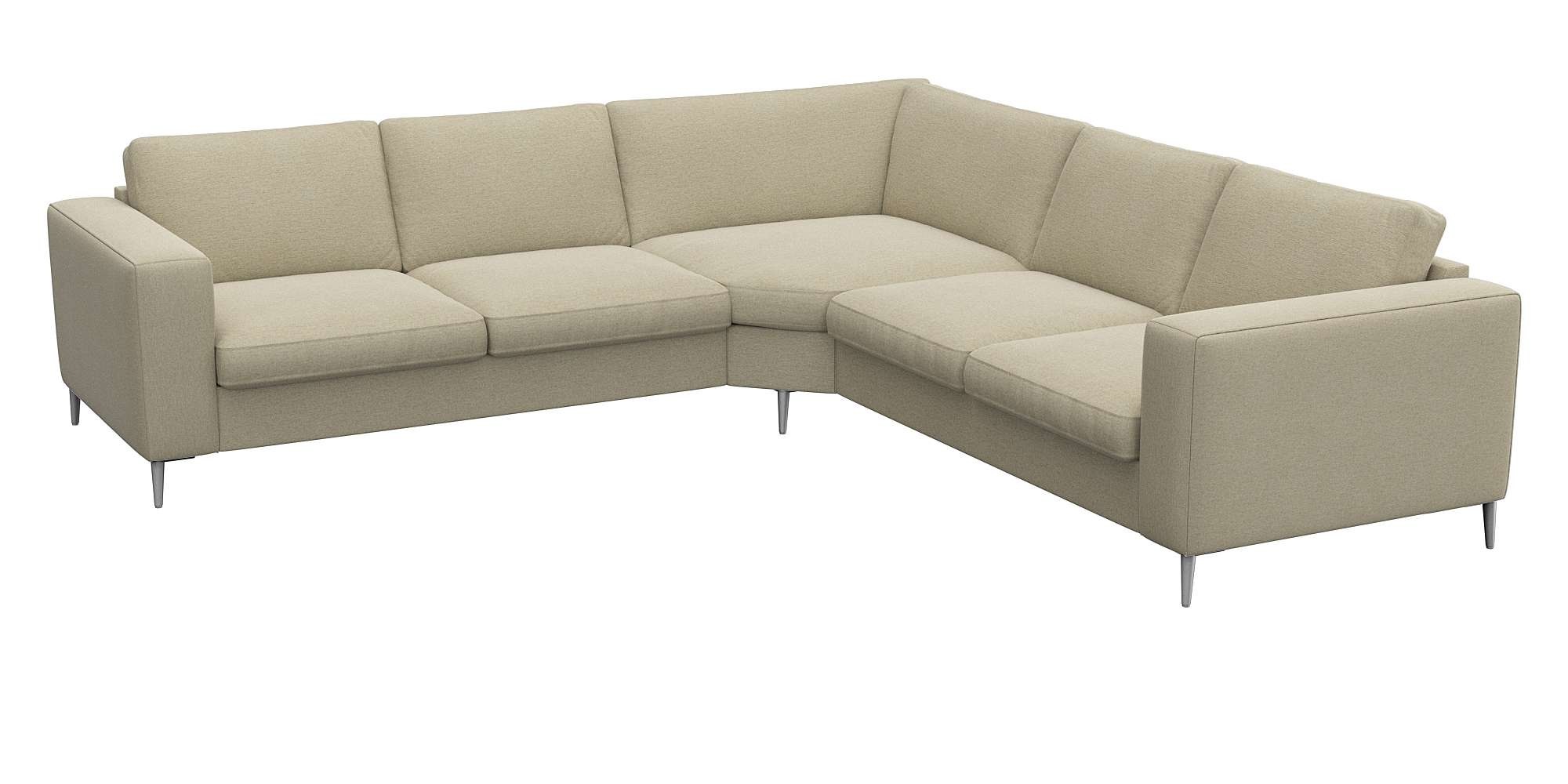 FLEXLUX Ecksofa »Fiore, gleichschenklig, super Sitzkomfort durch Kaltschaum im Sitz«, breite Armlehnen, Füße Alu
