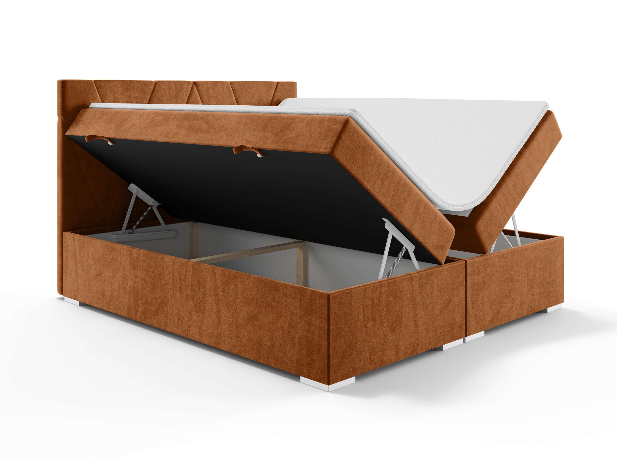 Places of Style Polsterbett »Liania mit Matratze und Topper, in 2 Breiten (160 und 180 cm)«, Boxspringbett mit Bettkasten, Matratze (BFK/TFK) und Topper