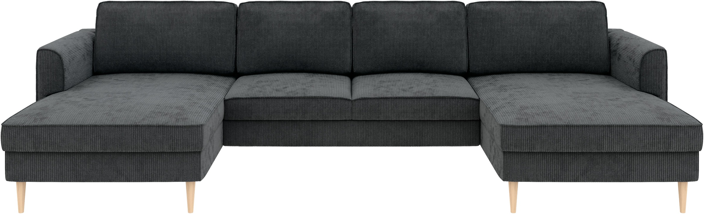 Home affaire Wohnlandschaft »Booster Couch wahlweise mit Schlaffunktion und Bettkasten-auch in Cord«, Sofa in U-Form, Breite 305 cm