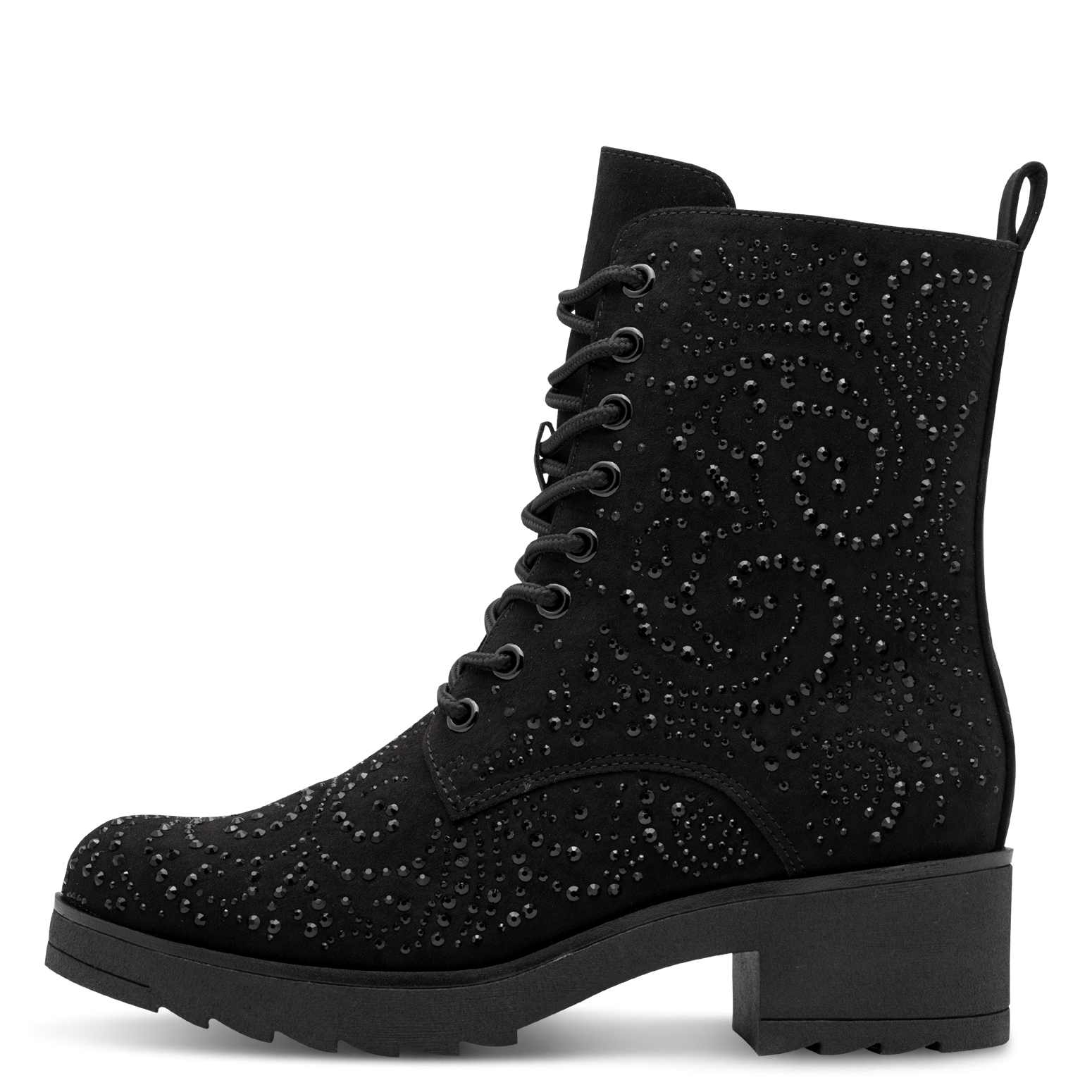 MARCO TOZZI Schnürstiefelette, Blockabsatz, Schnürboots mit funkelnden Stra günstig online kaufen
