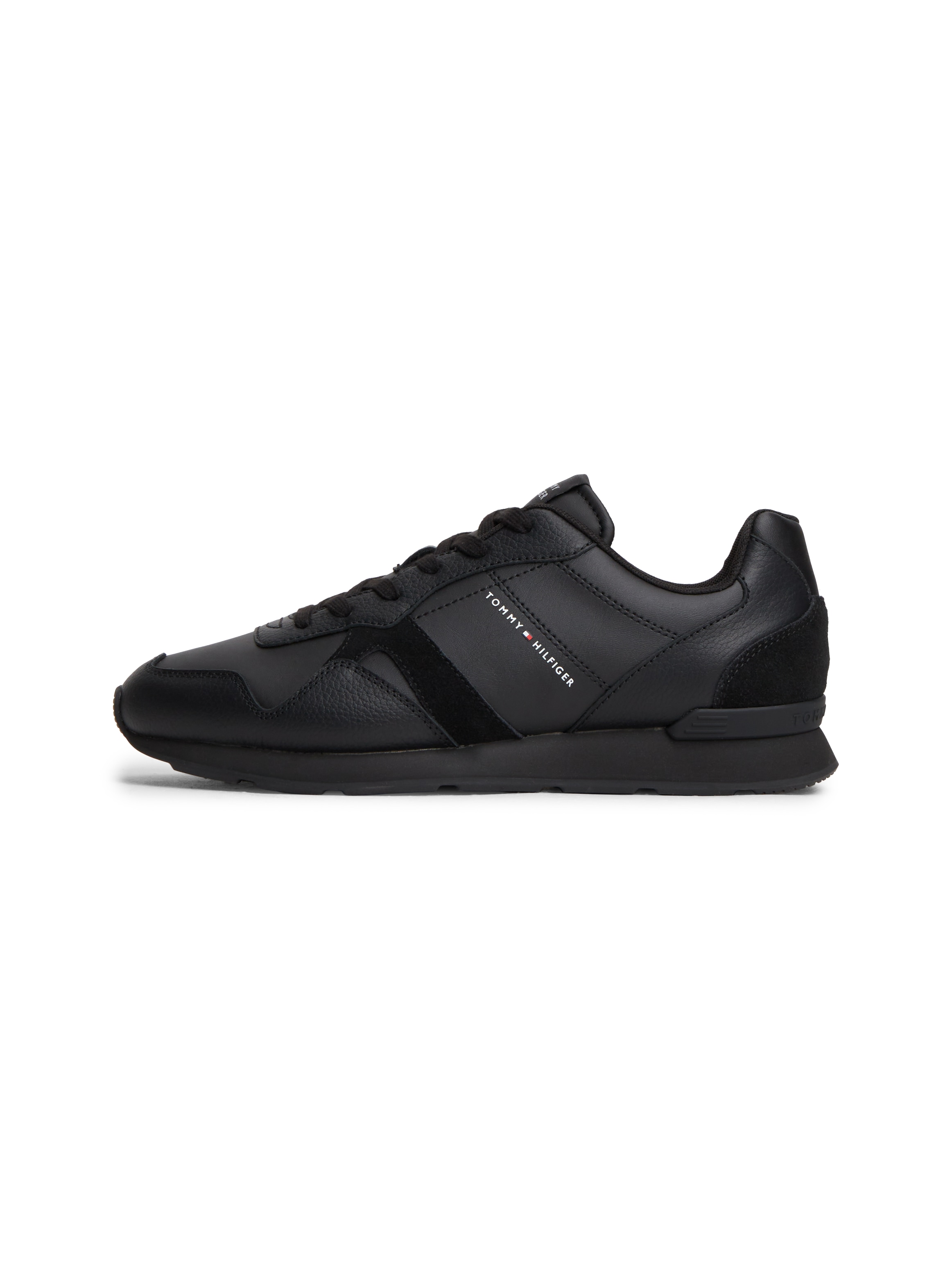 Tommy Hilfiger Sneaker »T HILFIGER CORE LTH RUNNER«  Freizeitschuh, Halbschuh, Schnürer mit Kontrastbesatz an der Ferse