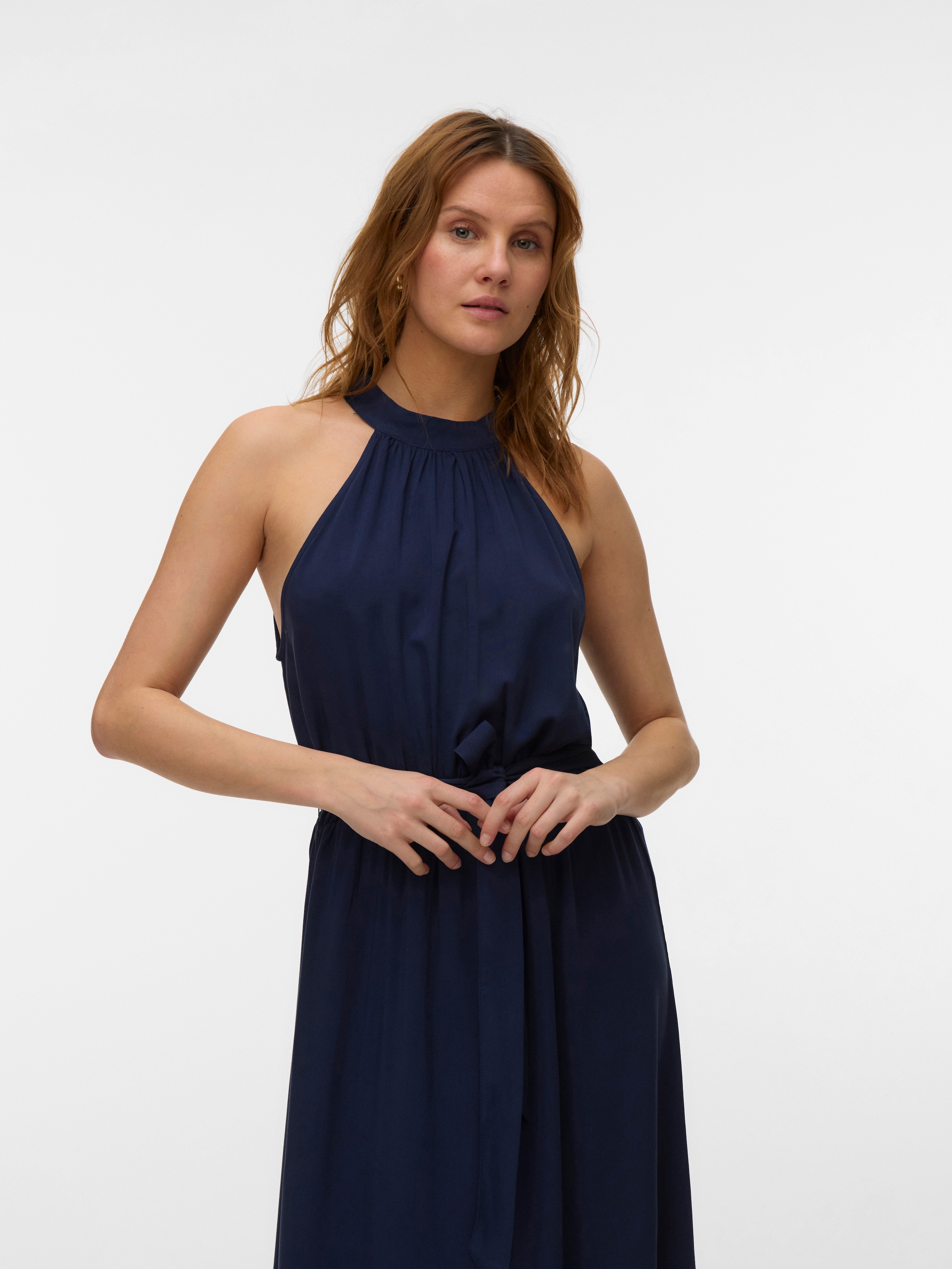 Vero Moda Maxikleid »VMEASY JOY S/L LONG HALTERNECK DRESS WVN« Viskose