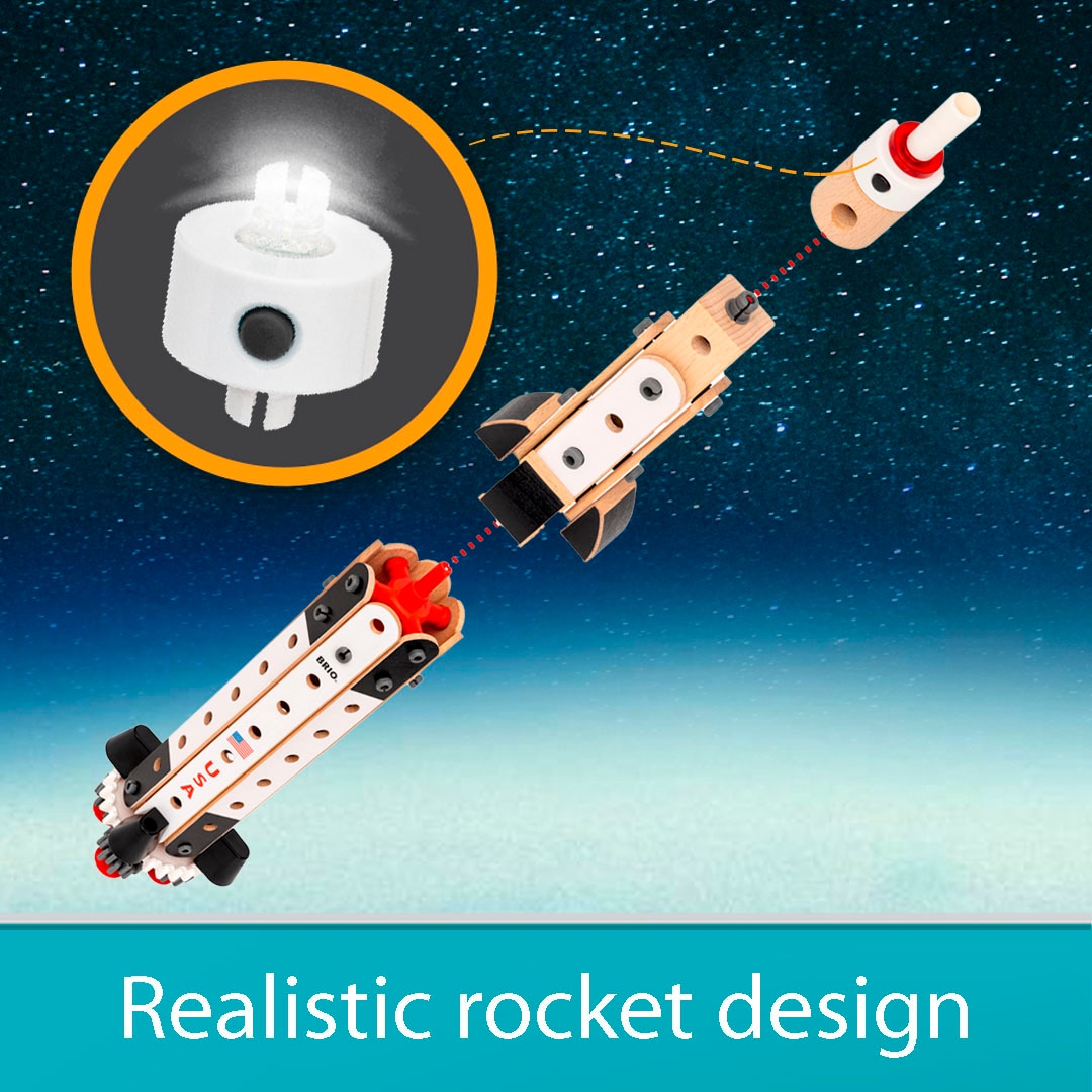 BRIO® Konstruktions-Spielset »BRIO Builder - Apollo Saturn V (34607)«, (91 St.), mit Licht