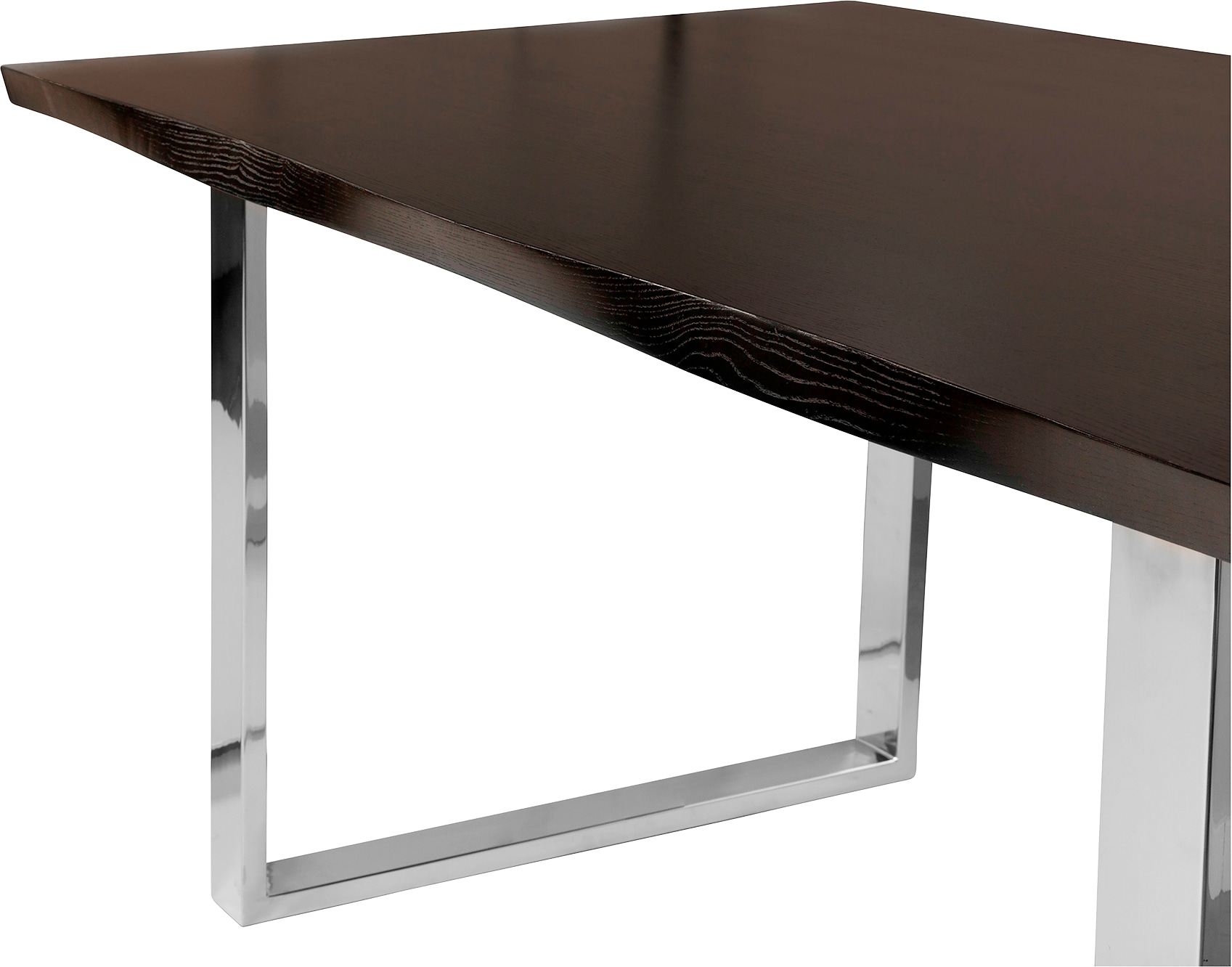 Fink Esstisch, Mit seitlich geschwungener Form, massive Tischplatte, weiß  geölt | BAUR