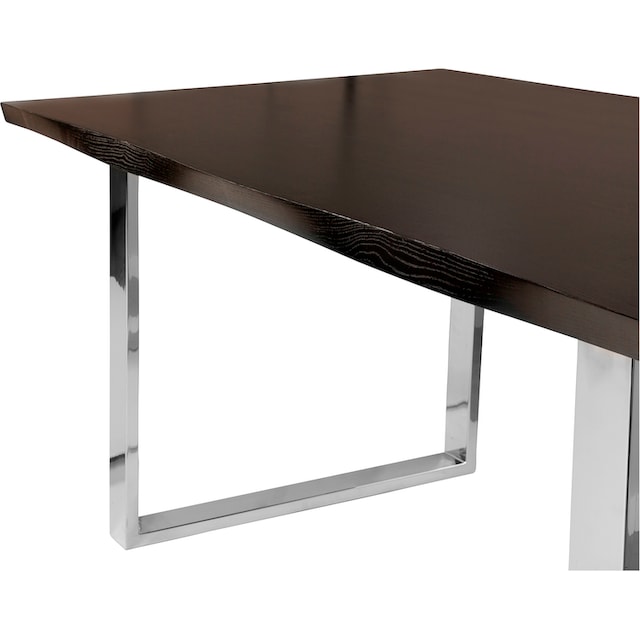 Tischplatte, weiß geölt Fink massive | seitlich Mit Esstisch, Form, geschwungener BAUR