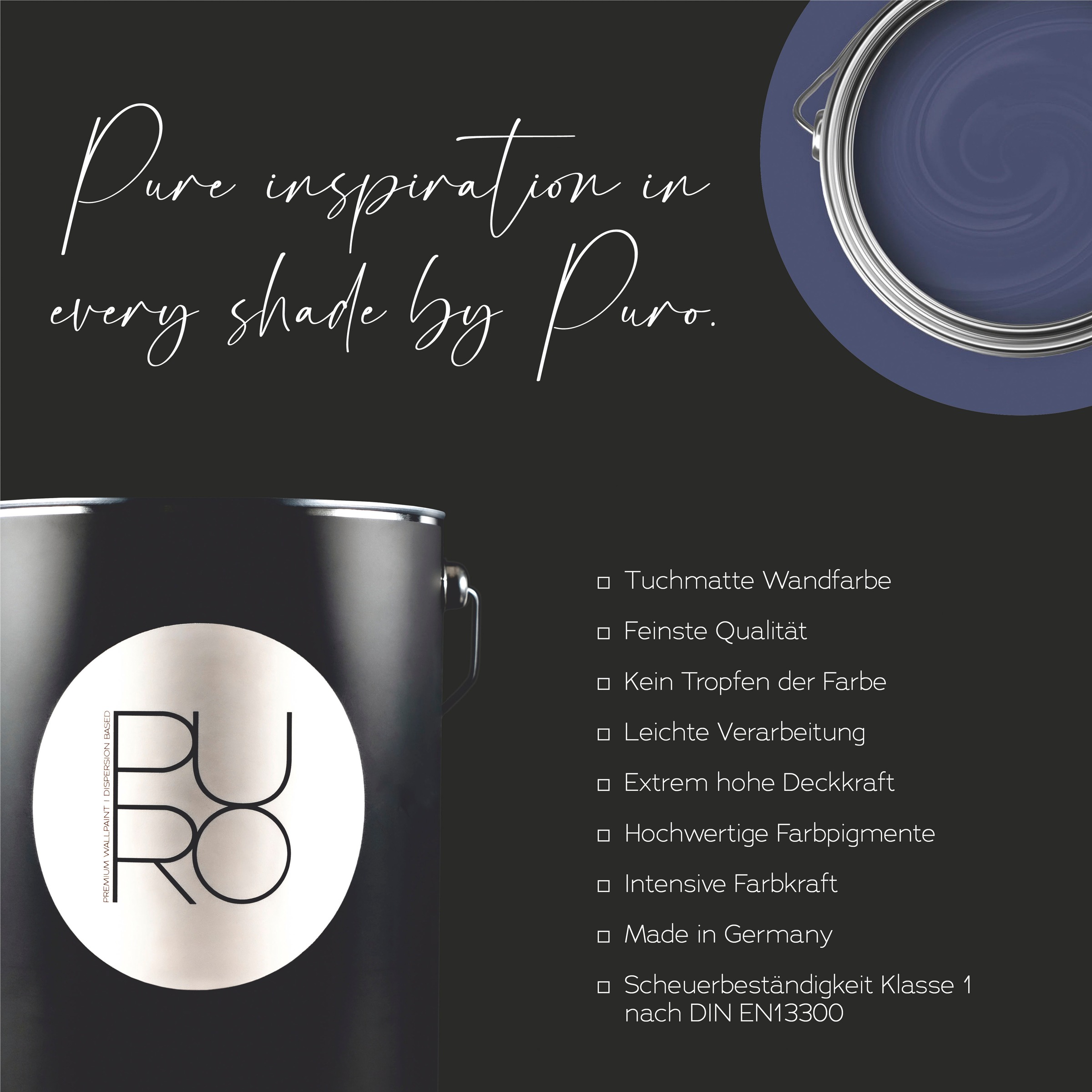 A.S. Création Wandfarbe »Premium Innenwandfarbe PURO Tuchmatt simple mauve« ideal für Wohnzimmer, Schlafzimmer, Flur und Küche, Farbwelt Violett