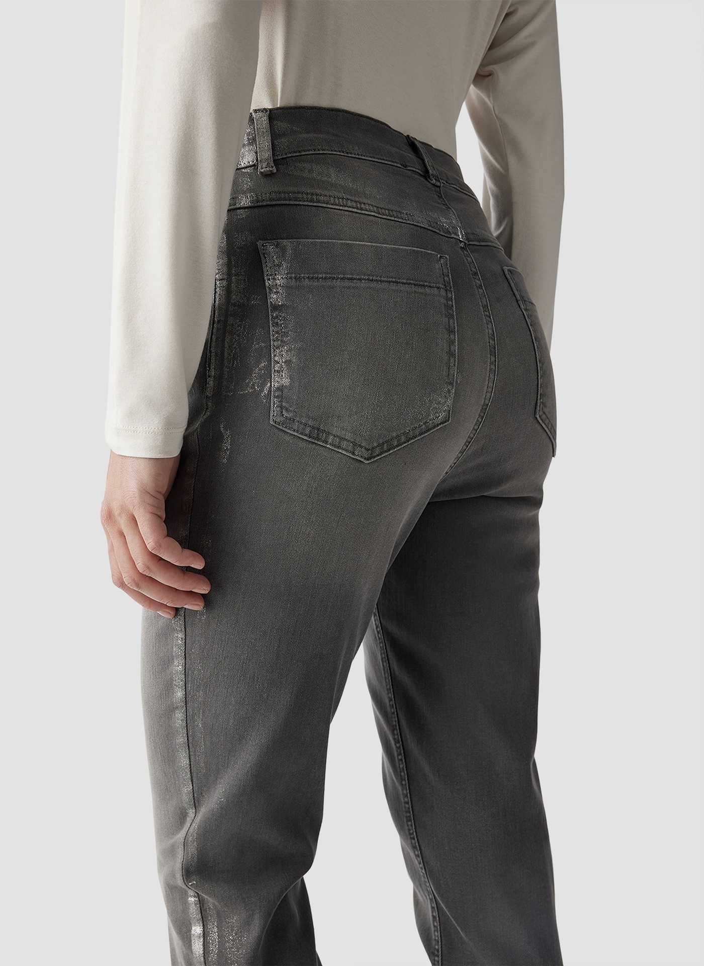 LeComte Jerseyhose »LeComte Trendige graue Slim-Fit-Jeans«