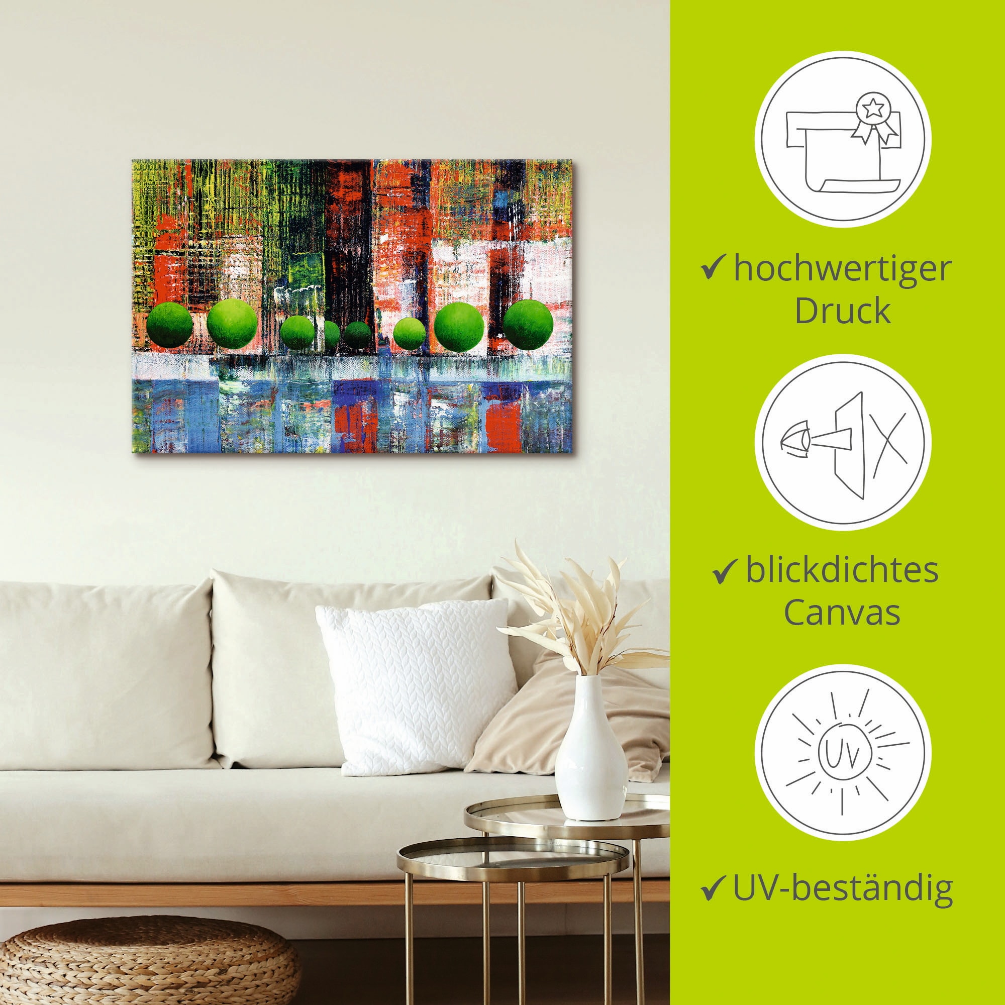 Artland Wandbild »Skyline Vancouver Downtown abstrakt«, Kanada, (1 St.), als Leinwandbild, Wandaufkleber in verschied. Größen