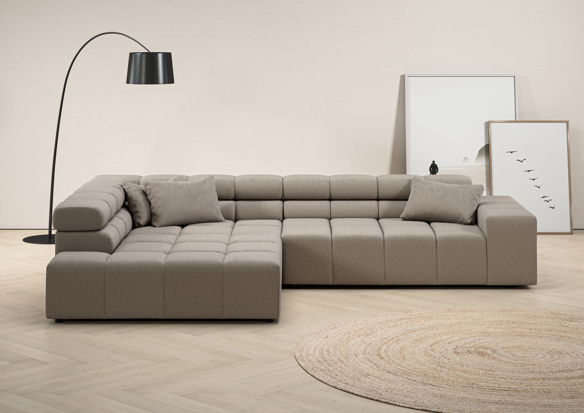 Home Affaire Ancona Corner Sofa with Adjustable Headrests L-Shape