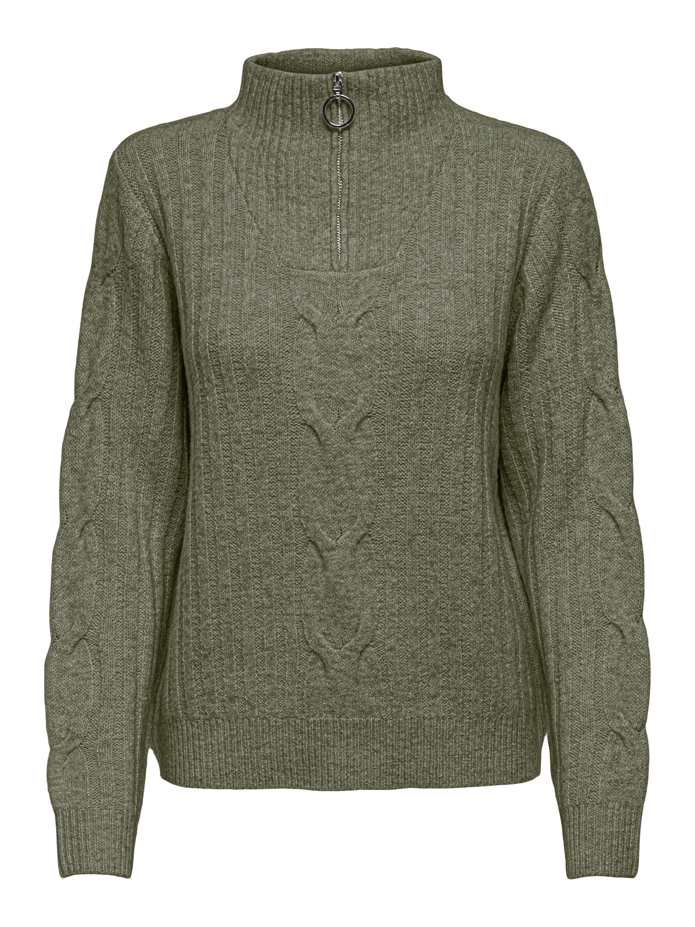 JDY Stehkragenpullover »JDYANDREA L/S ZIP CABLE PULLOVE KNT NOOS«