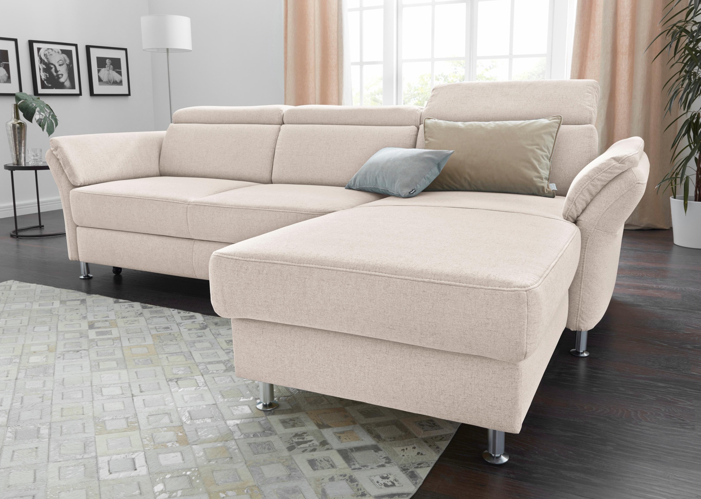 sit&more Ecksofa "Avignon L-Form" Kopfteilverstellung, wahlweise mit Schlaffunktion und Bettkasten