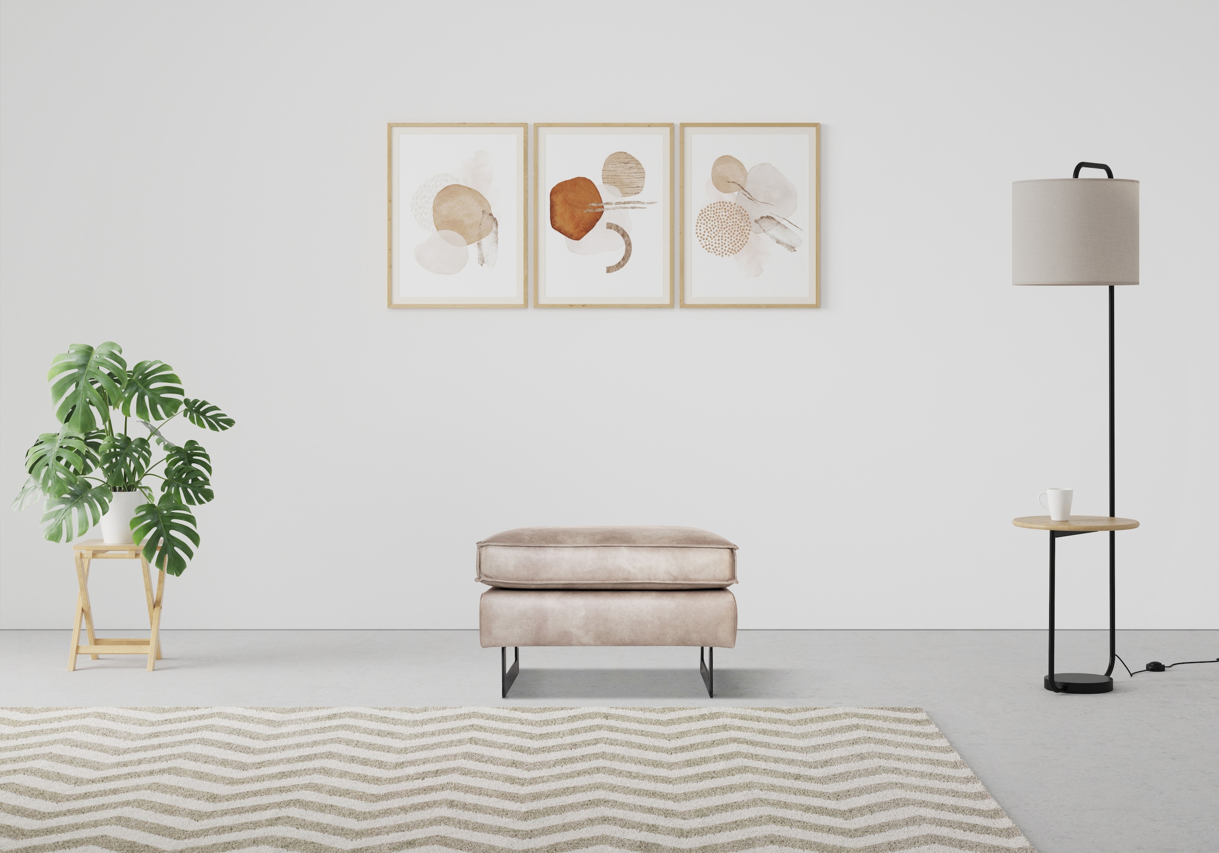 Home affaire Polsterhocker "Pinto" mit Keder, Metallfüßen und auch in Cord günstig online kaufen