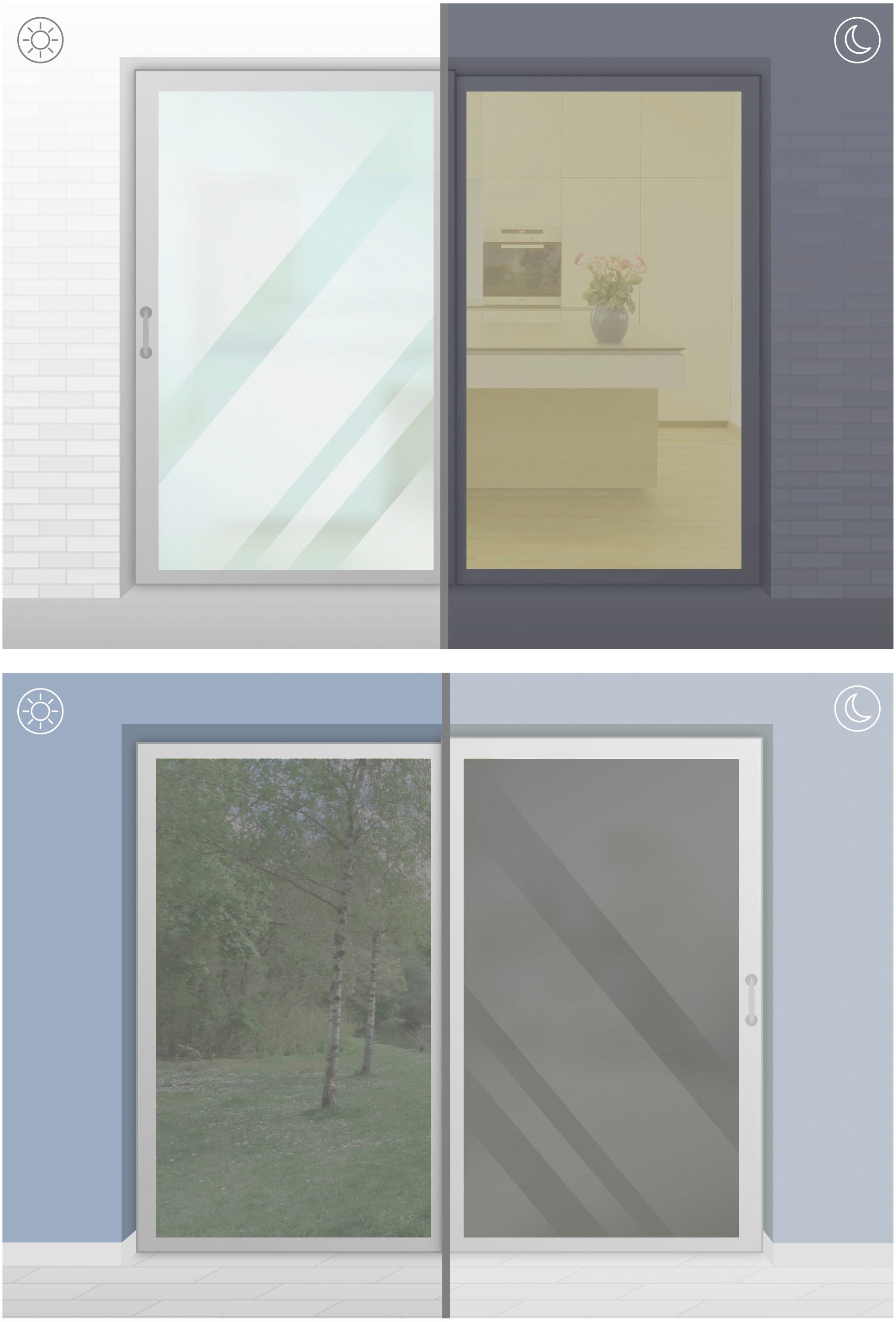 Fensterfolie Statische Fensterfolie UV-Schutz Fensterfolie 45 cm x 100 cm,  2 Bögen, Aatrx